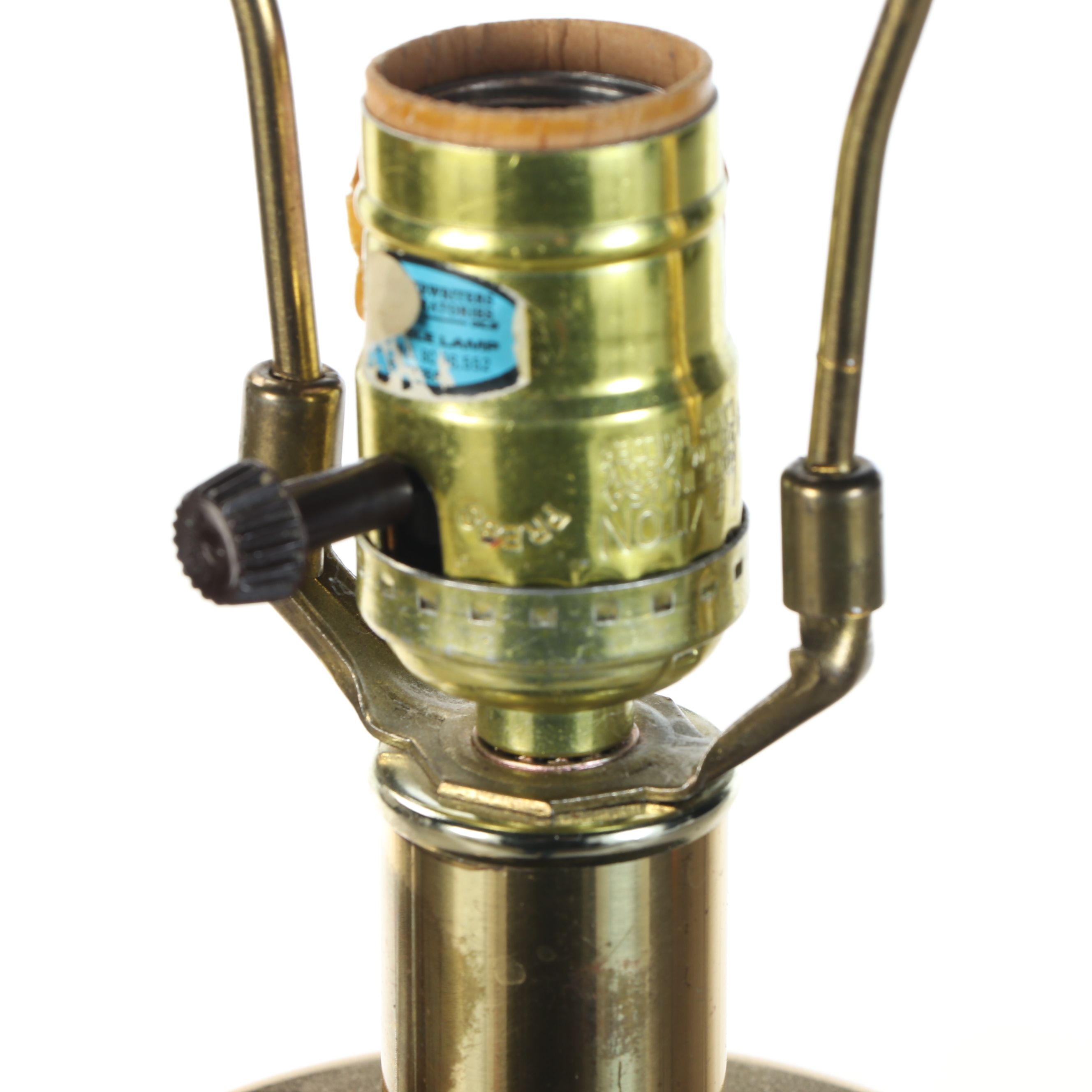 Postmodern Two-Tone Metal Table Lamp and Other Floor Lamp with Drum Shade