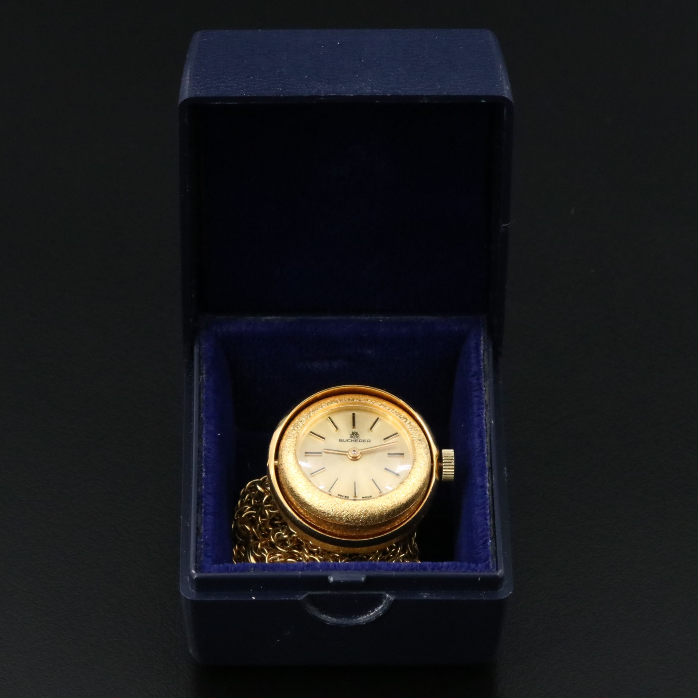 Bucherer Textured and Patterned Swiss Ball Pendant Watch