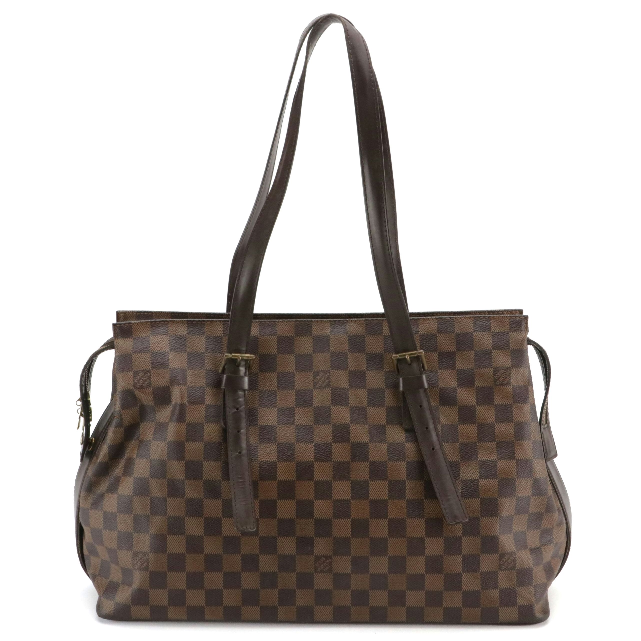 Louis Vuitton Chelsea Zip Shoulder Bag in Damier Ebene Canvas and Leather