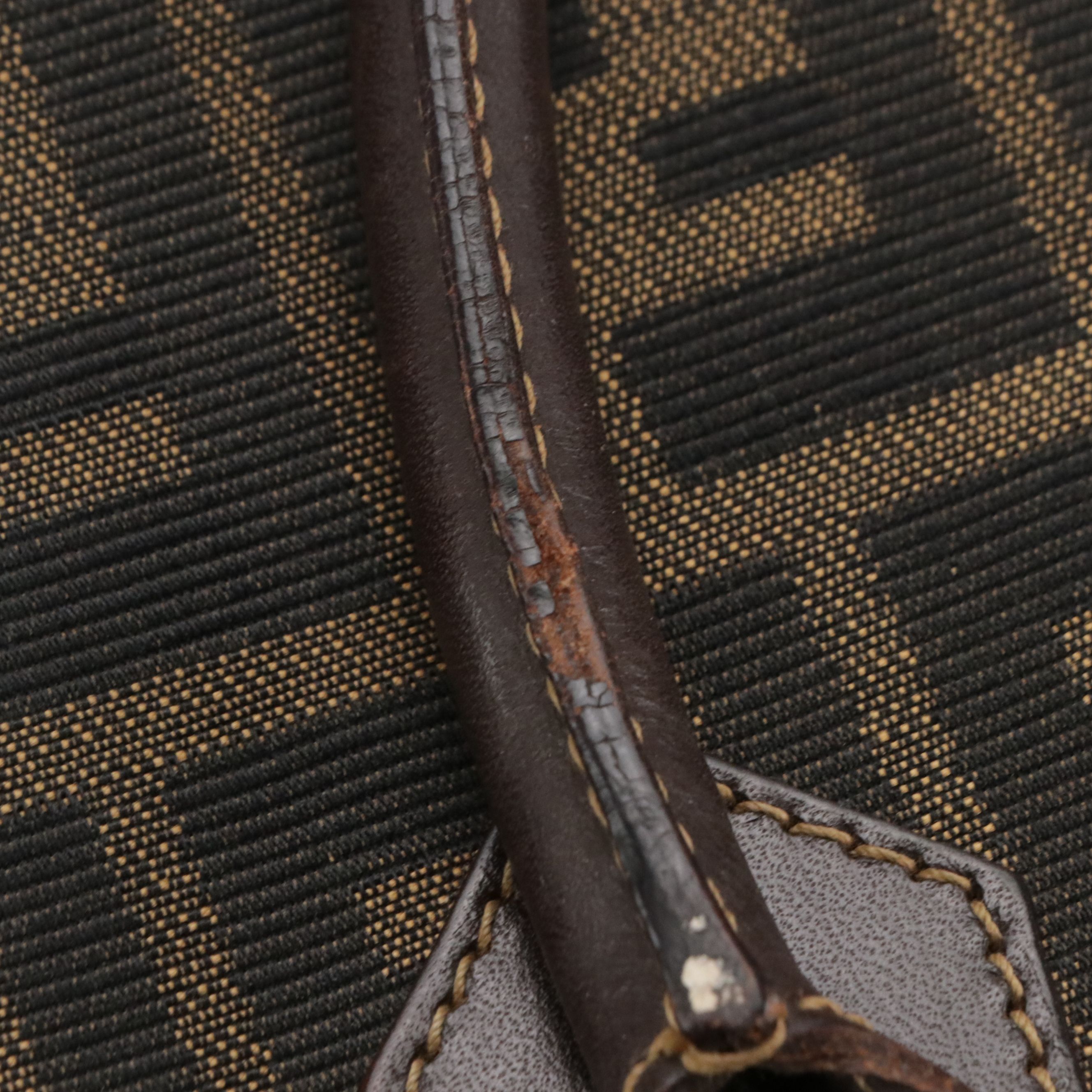 Fendi Top Handle Satchel in Zucca Canvas and Leather Trim