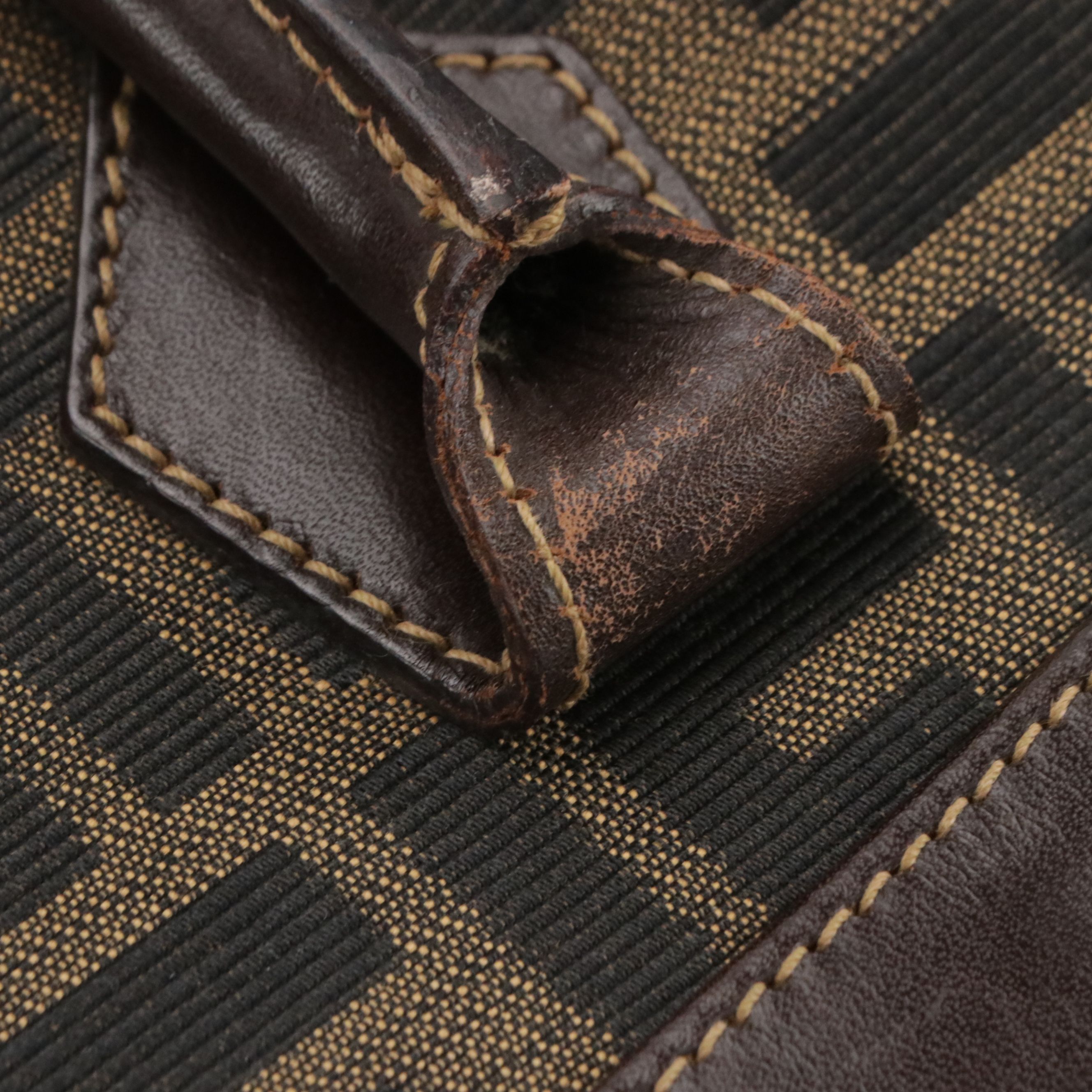 Fendi Top Handle Satchel in Zucca Canvas and Leather Trim