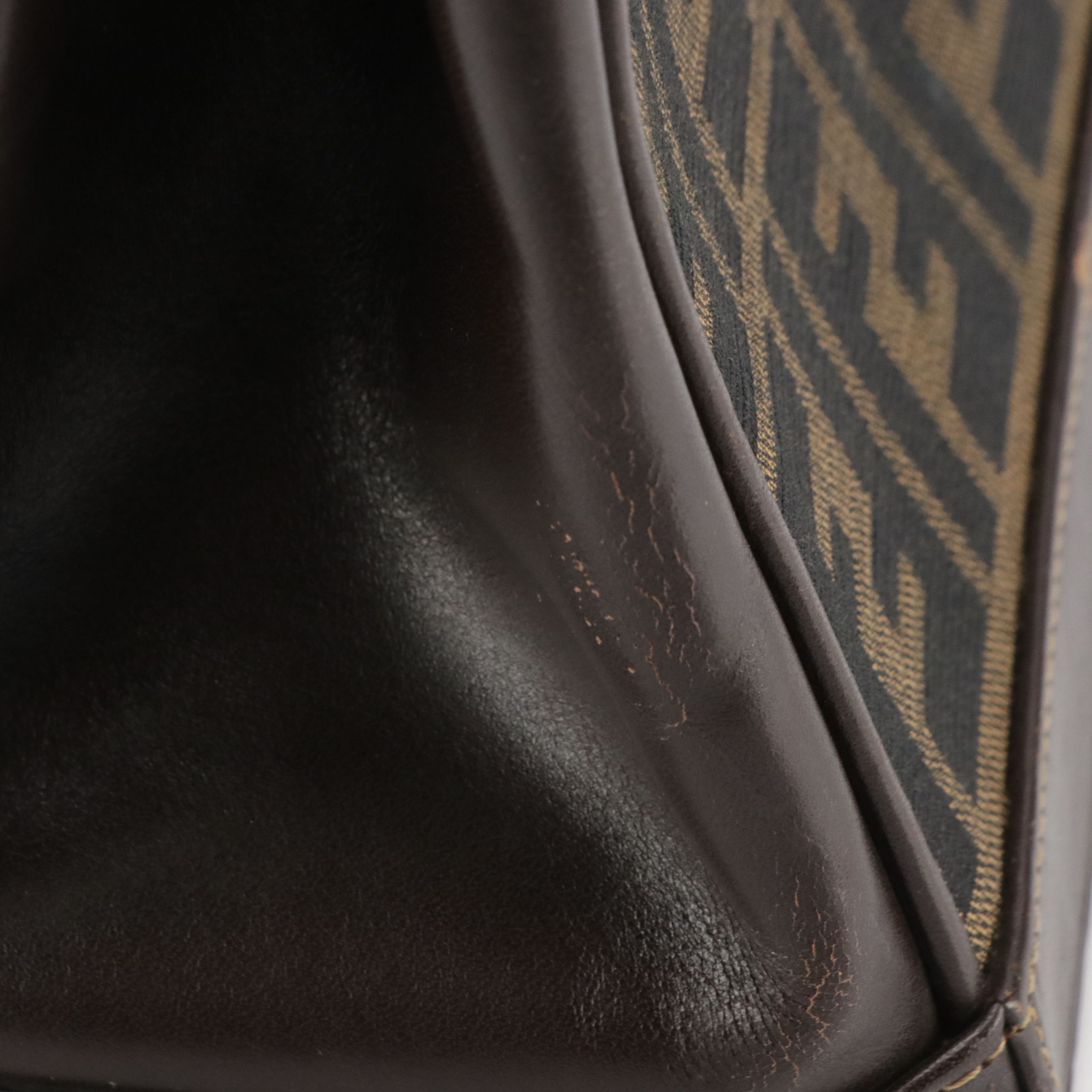 Fendi Top Handle Satchel in Zucca Canvas and Leather Trim