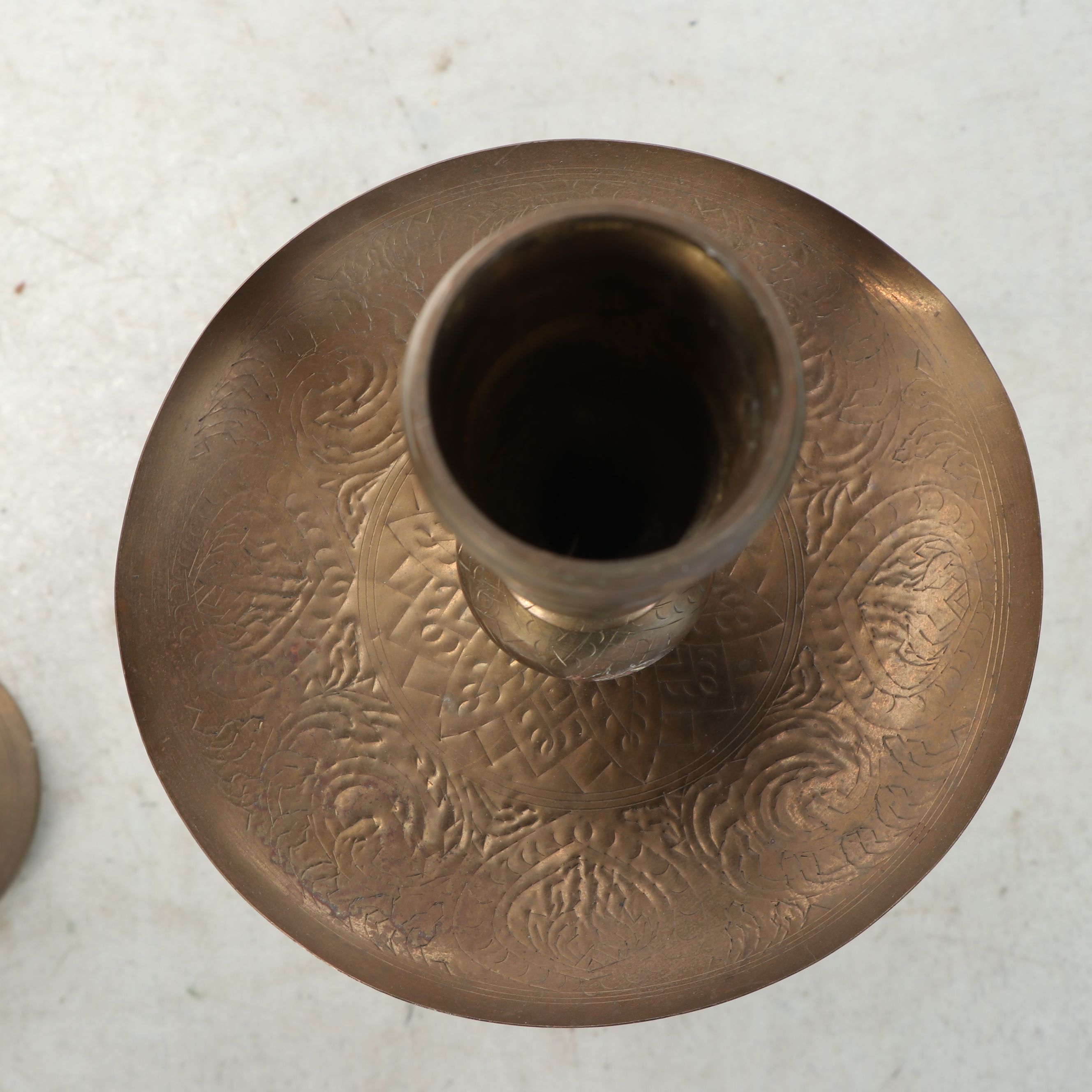 Moroccan Style Etched Brass Candle Holders