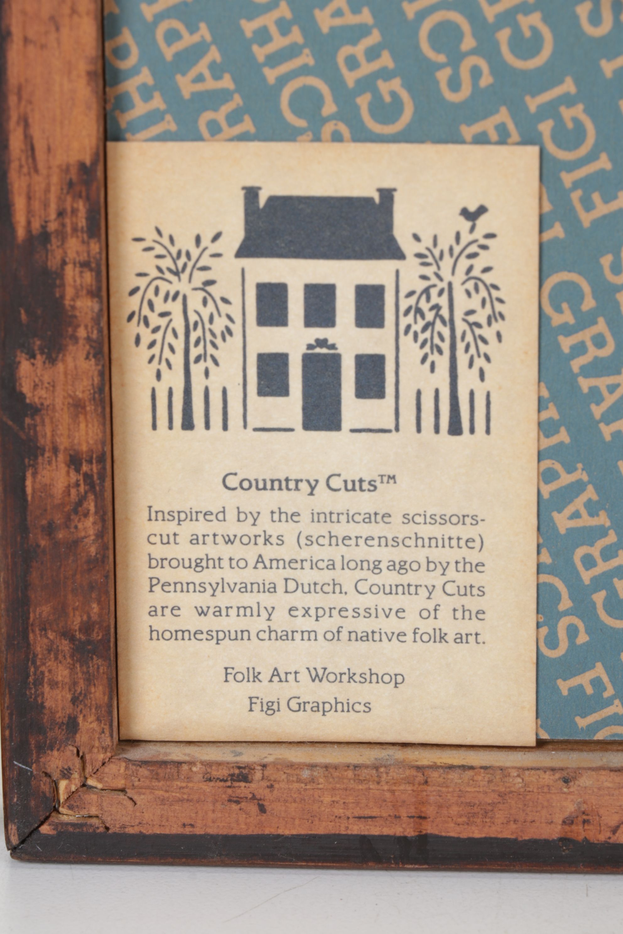 Framed "Scherenschnitte" Papercut Folk Art and More