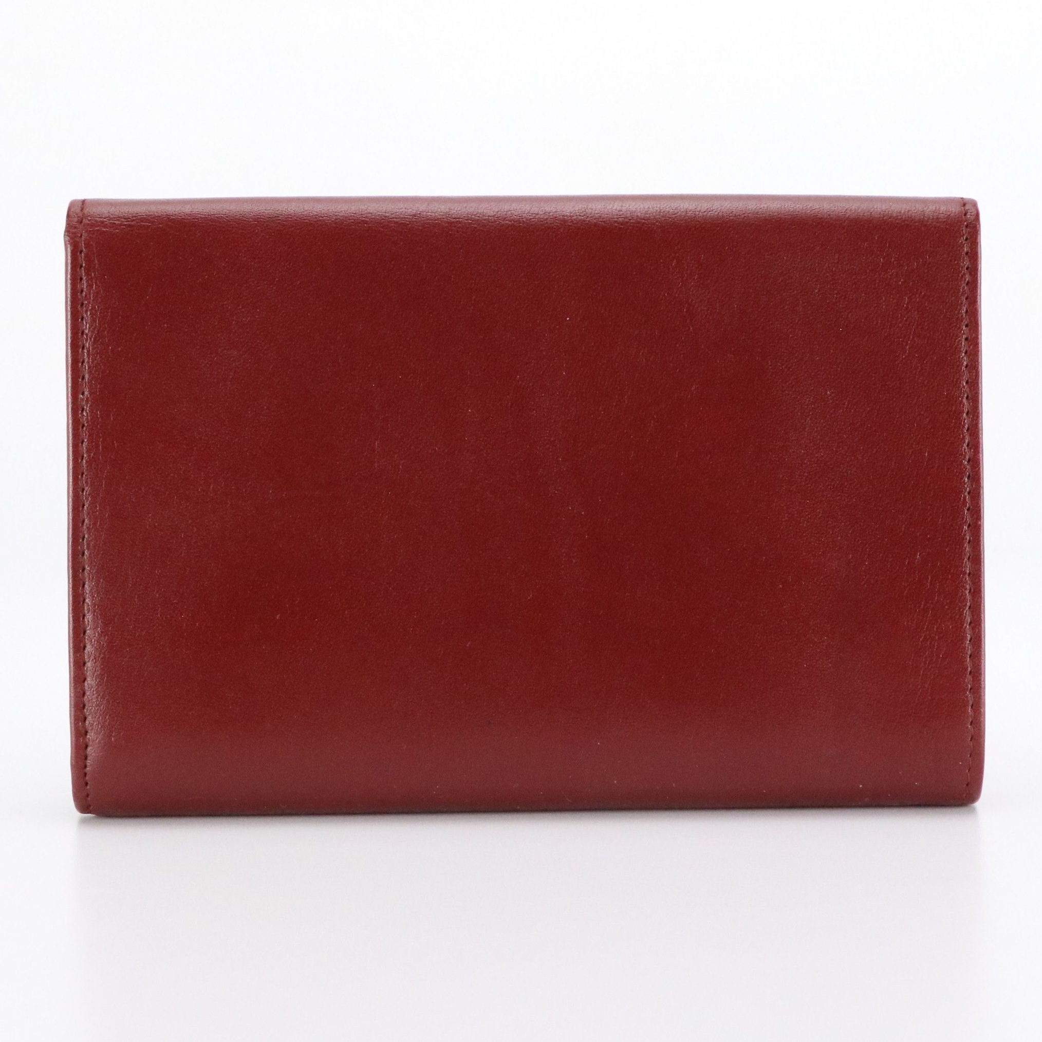 Cartier Trifold French Wallet in Burgundy Calfskin Leather