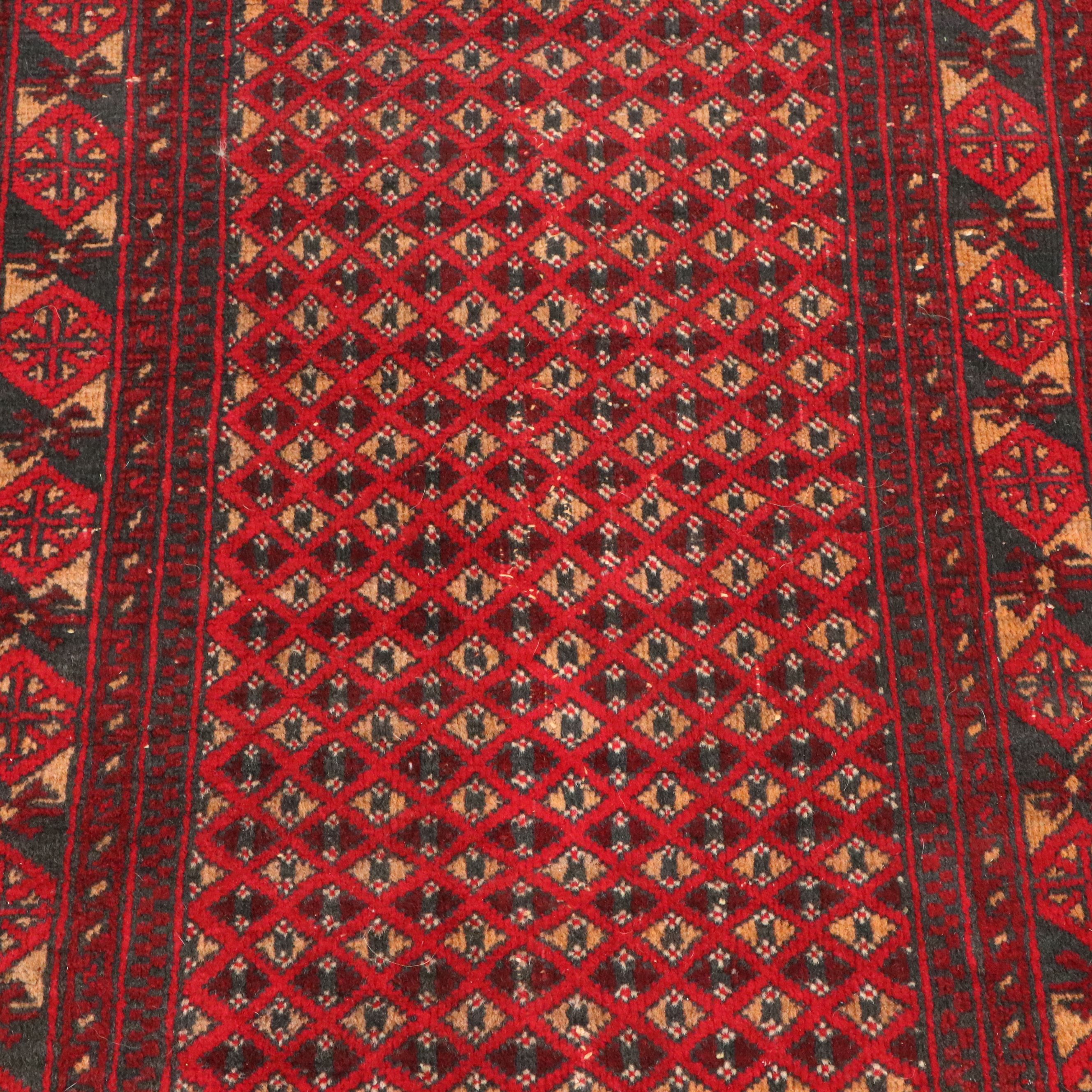 2'5 x 4'2 Hand-Knotted Afghan Baluch Accent Rug