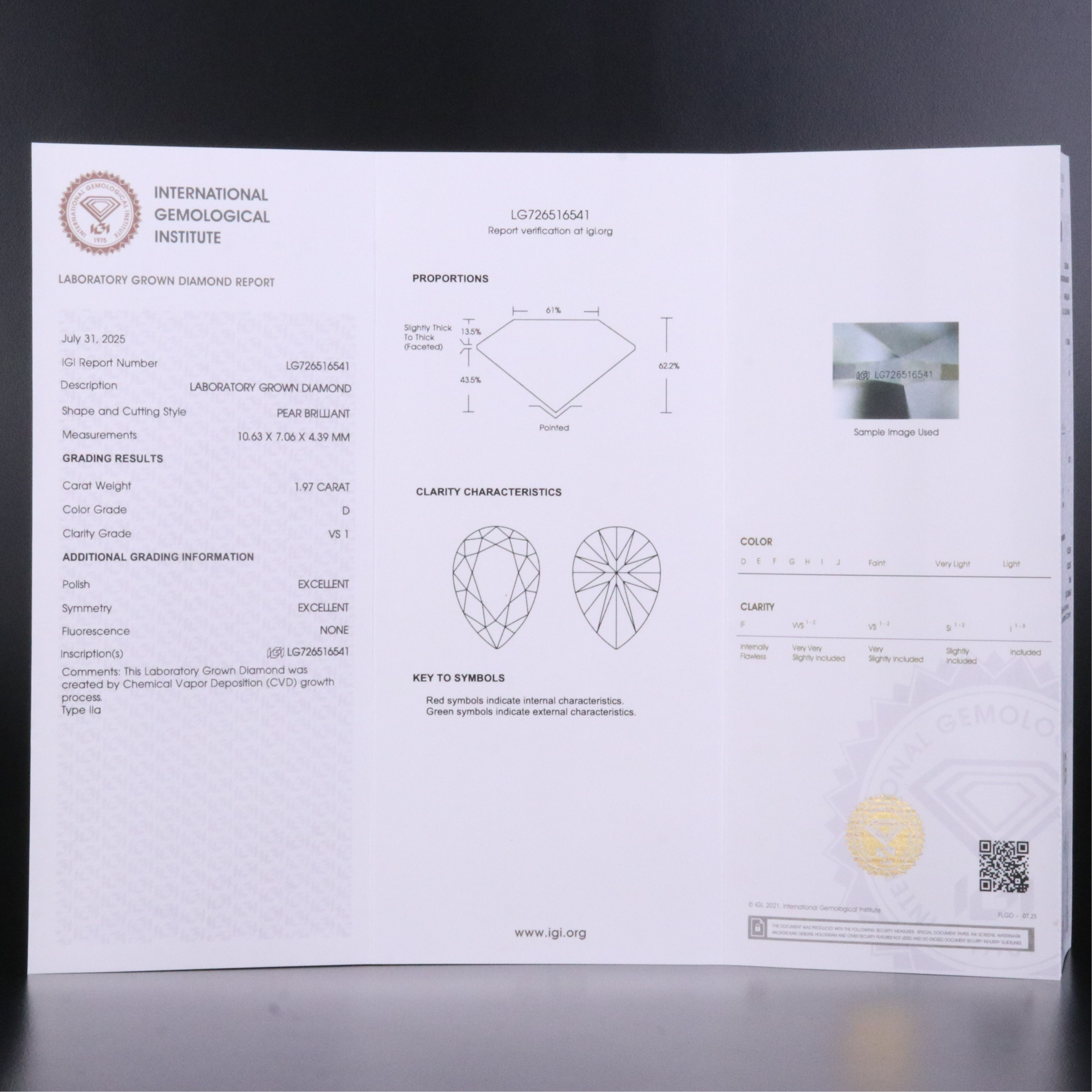 18K 2.18 CTW Lab Grown Diamond Ring with IGI Report