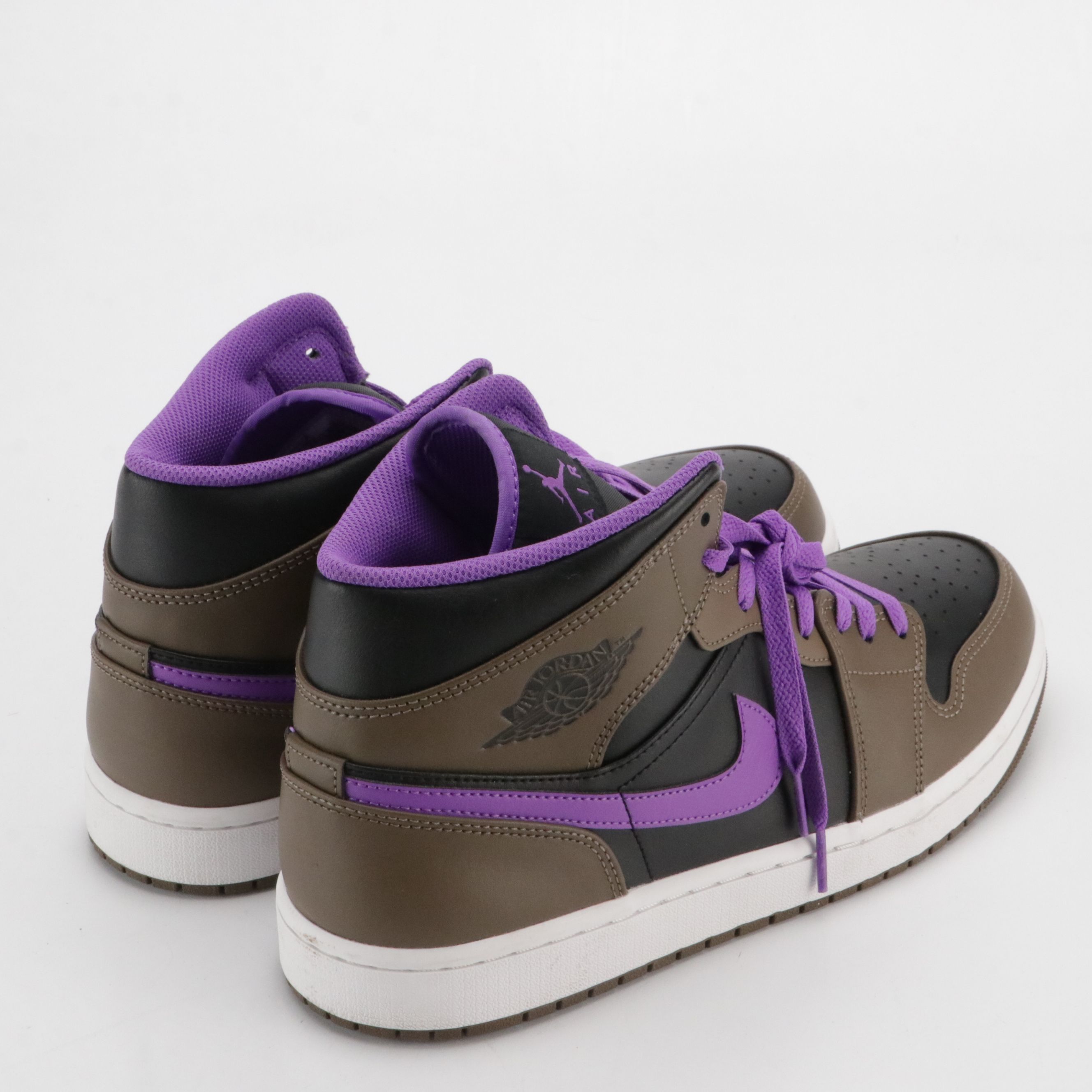 Men's Nike Air Jordan 1 Mid Sneakers in "Palomino/Wild Berry" Leather