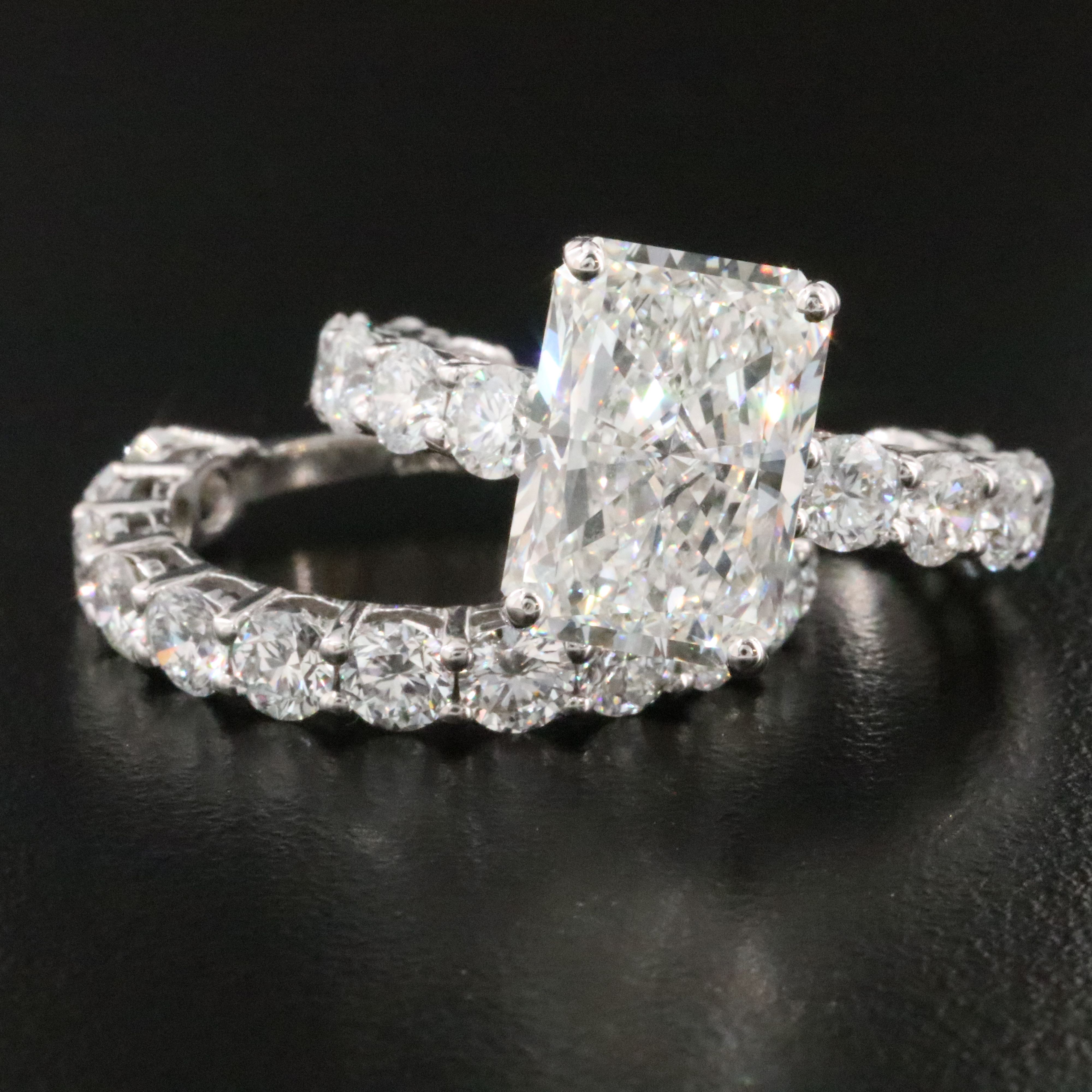 14K 9.04 CTW Lab Grown Diamond Ring Set with IGI Report