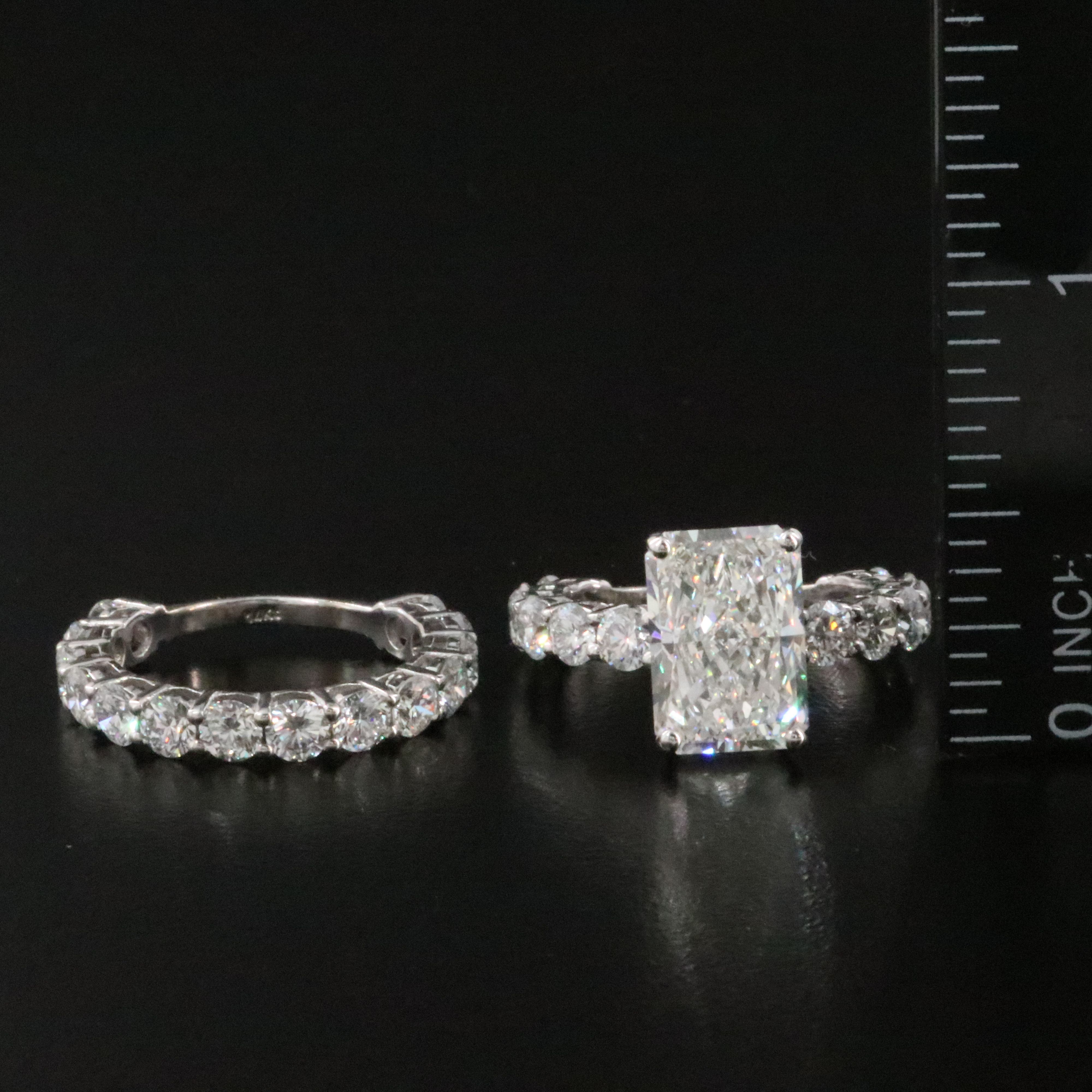14K 9.04 CTW Lab Grown Diamond Ring Set with IGI Report