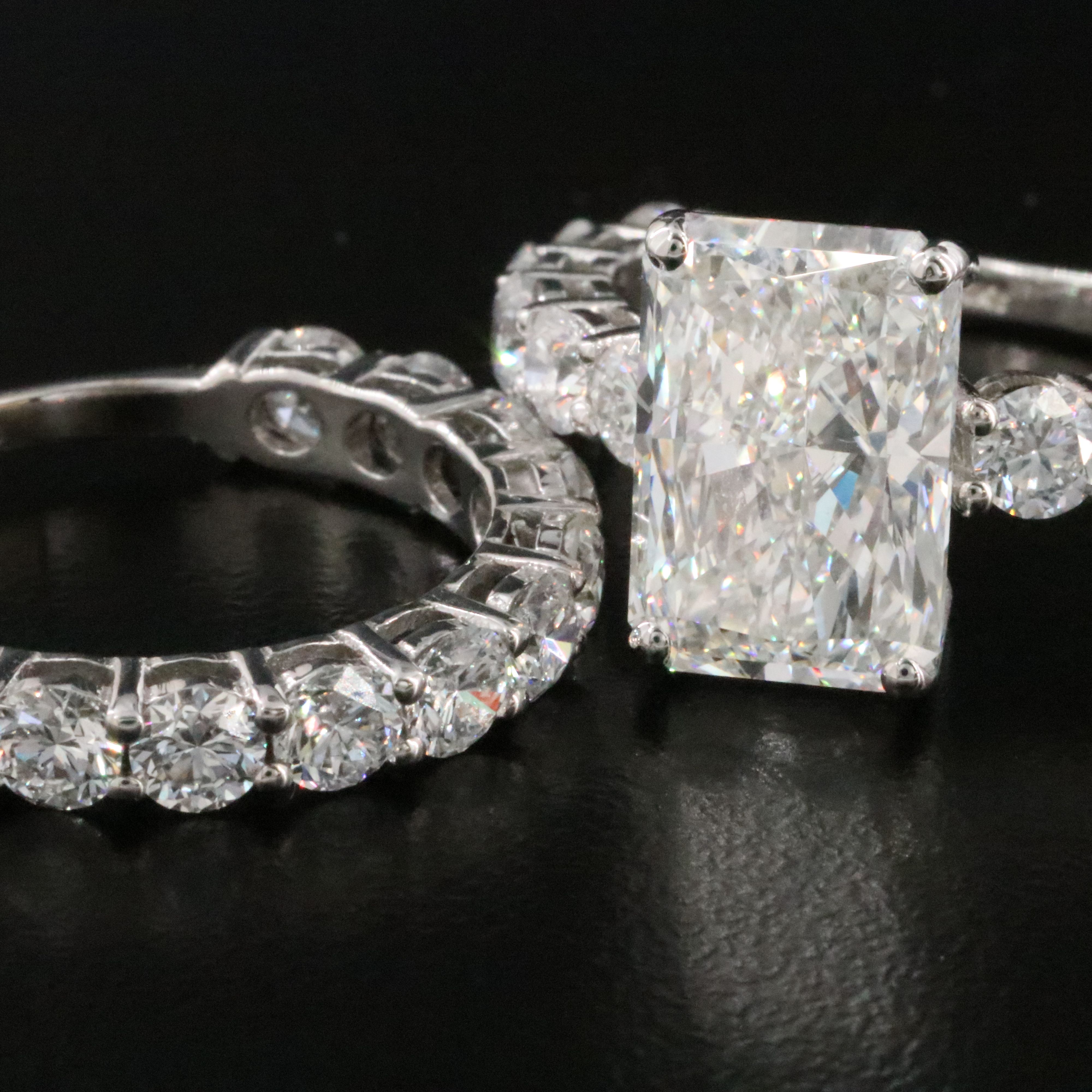 14K 9.04 CTW Lab Grown Diamond Ring Set with IGI Report