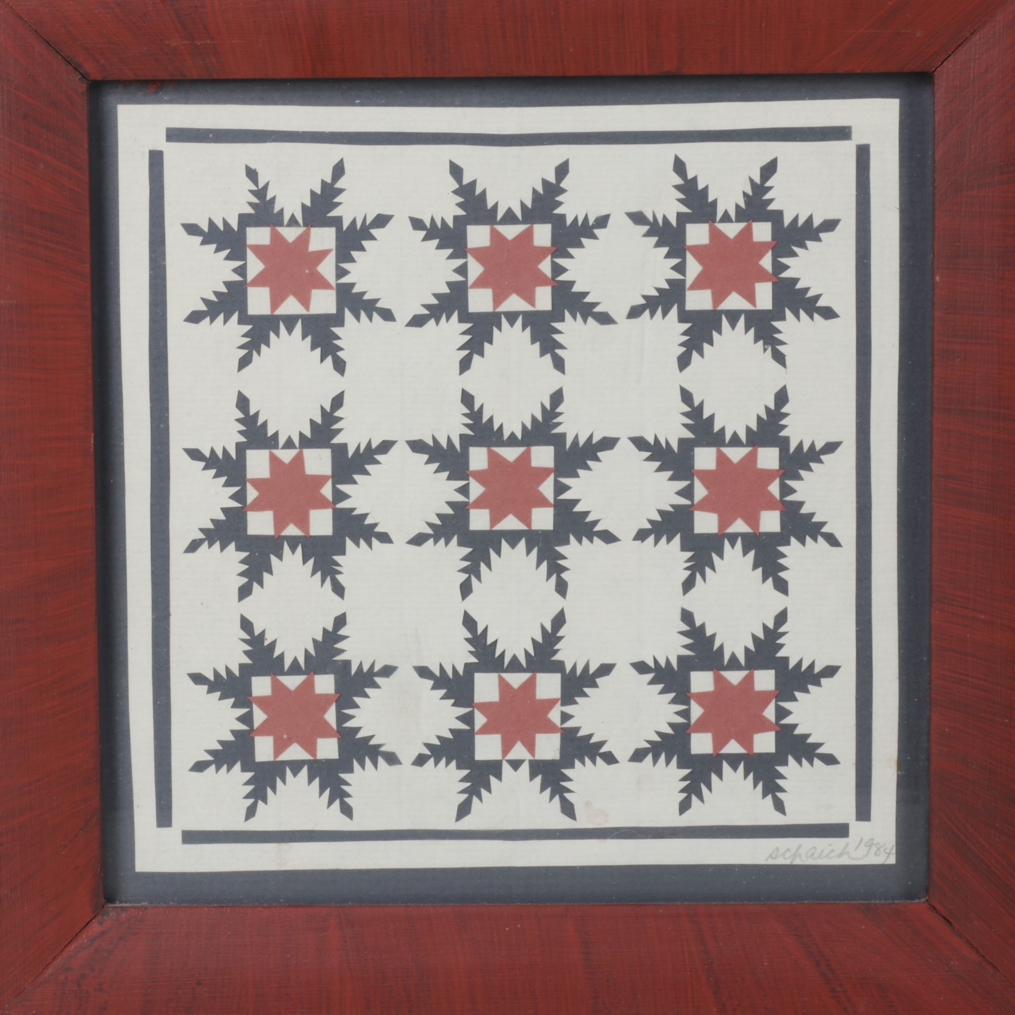 Framed "Scherenschnitte" Papercut Folk Art and More