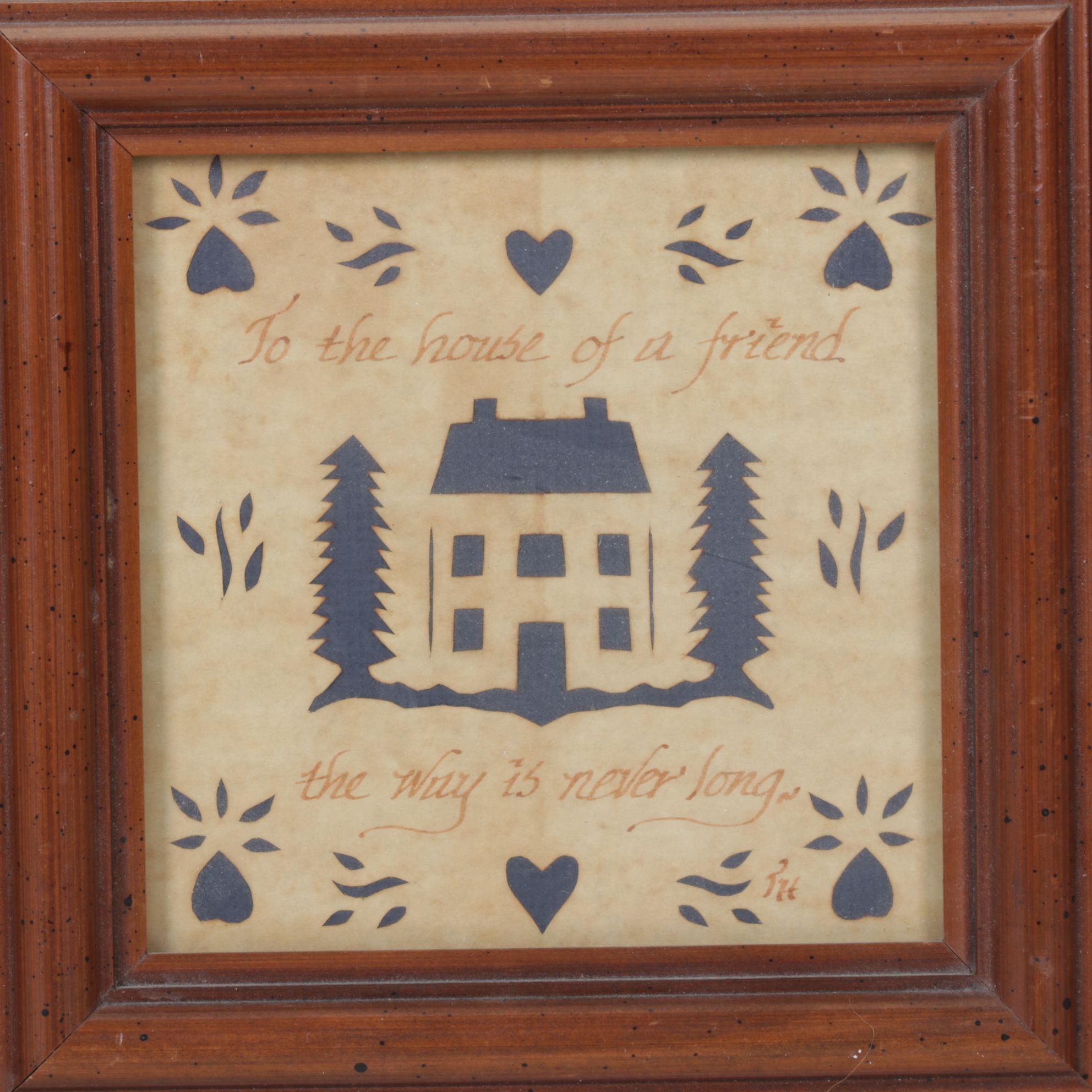 Framed "Scherenschnitte" Papercut Folk Art and More