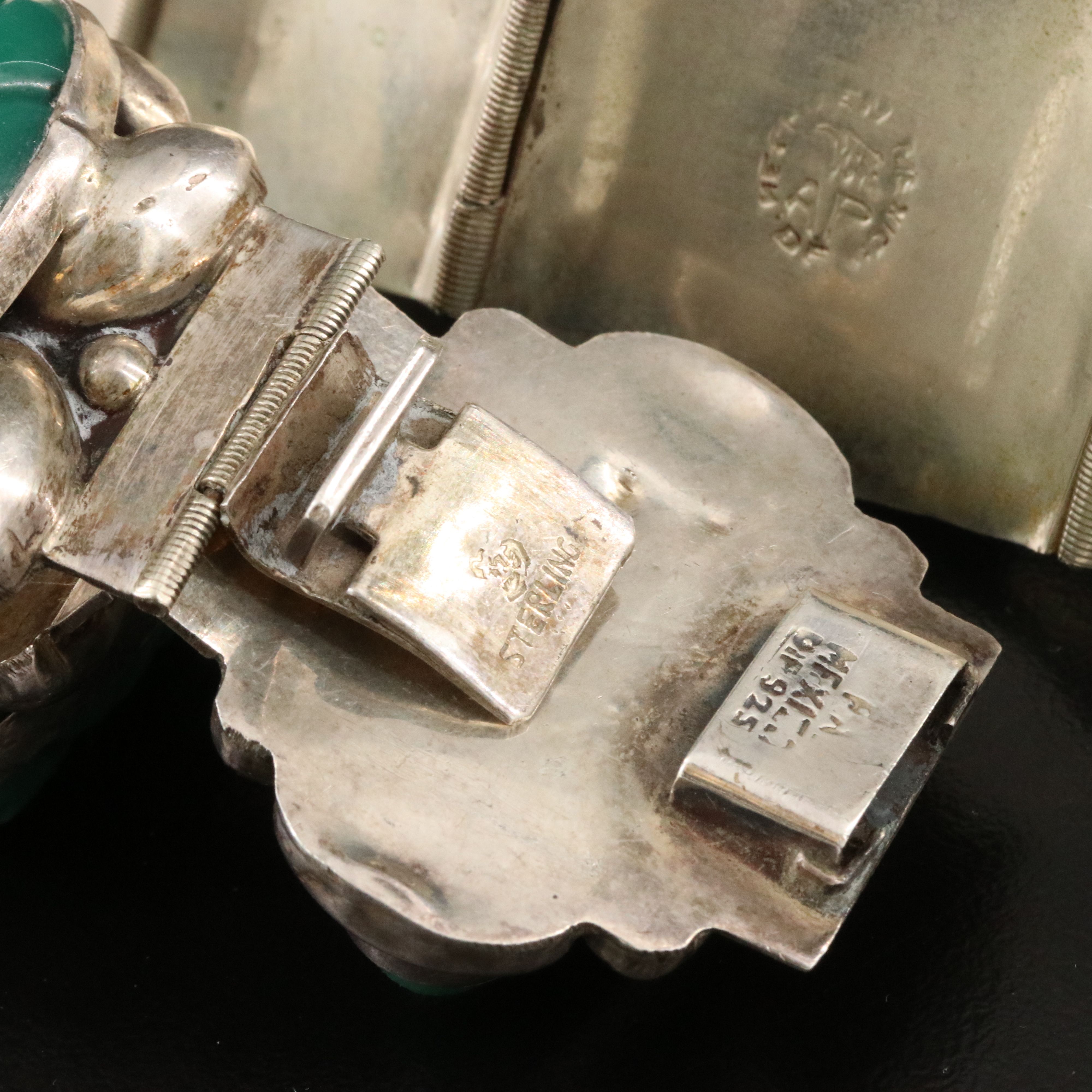 Vintage Mexican Panel Bracelets Including Sterling