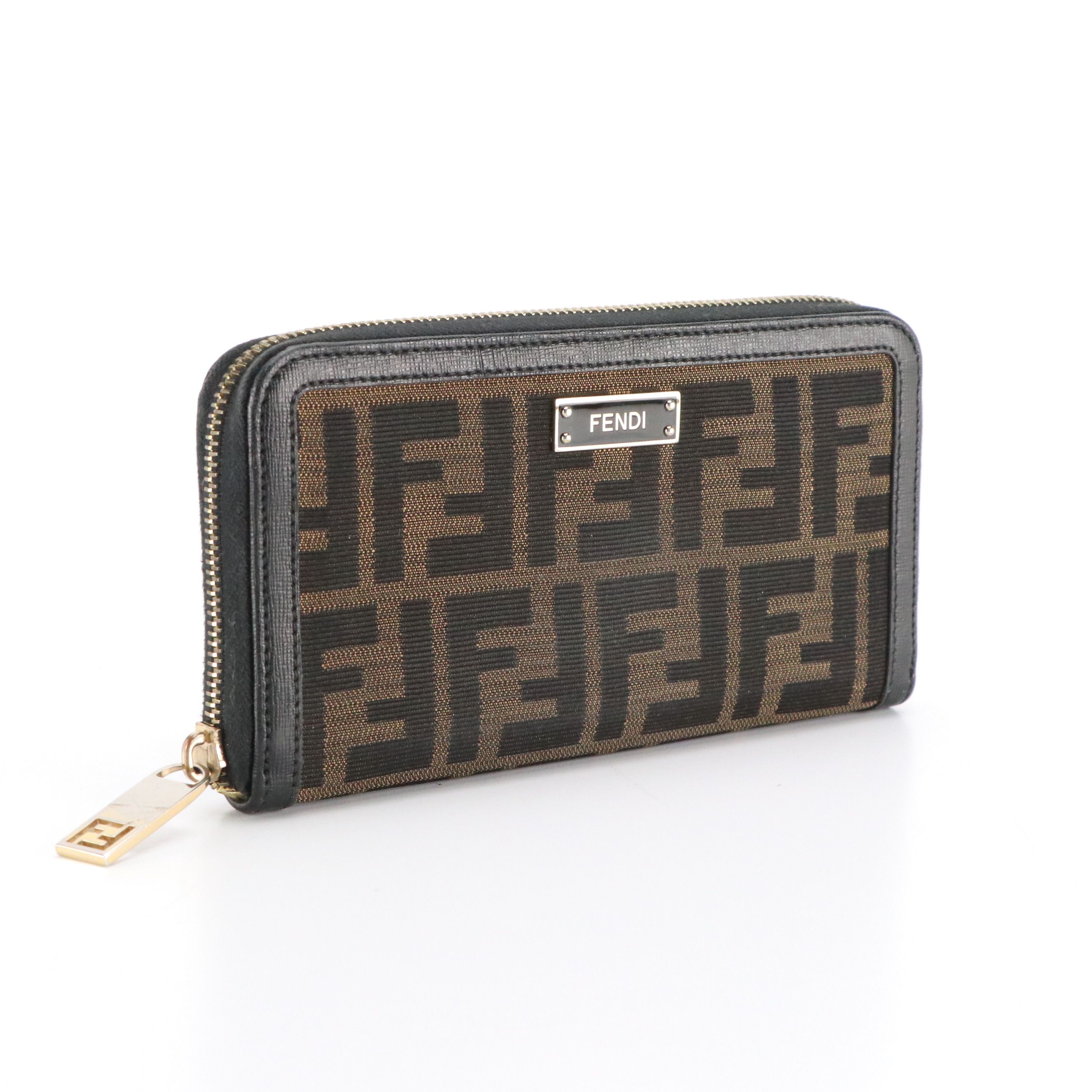 Fendi Zip Around Wallet 8M0024 in Zucca Jacquard Canvas