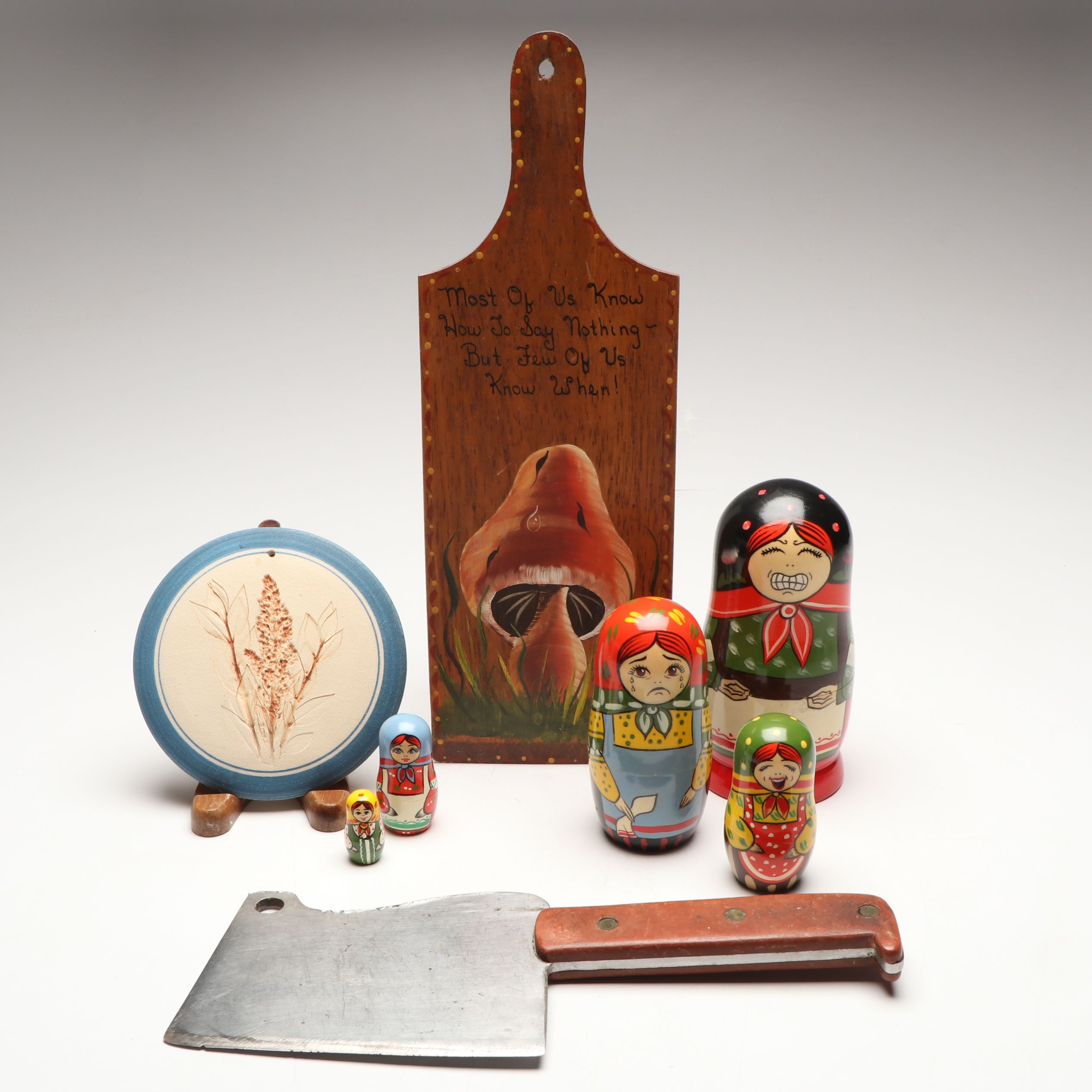 Golden Cockerel Matryoshka Doll, Mushroom Wall Art, and More Home Décor