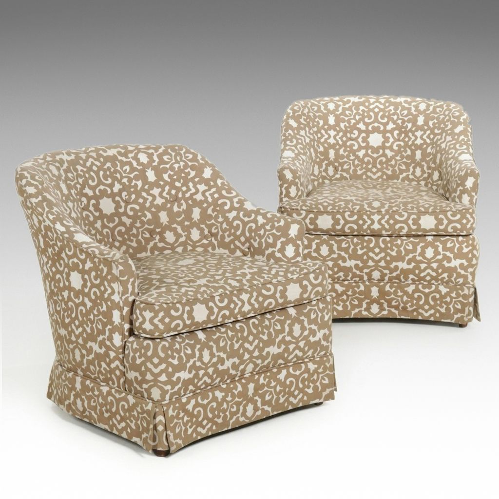 Pair of Upholstered Club Chairs, Late 20th Century