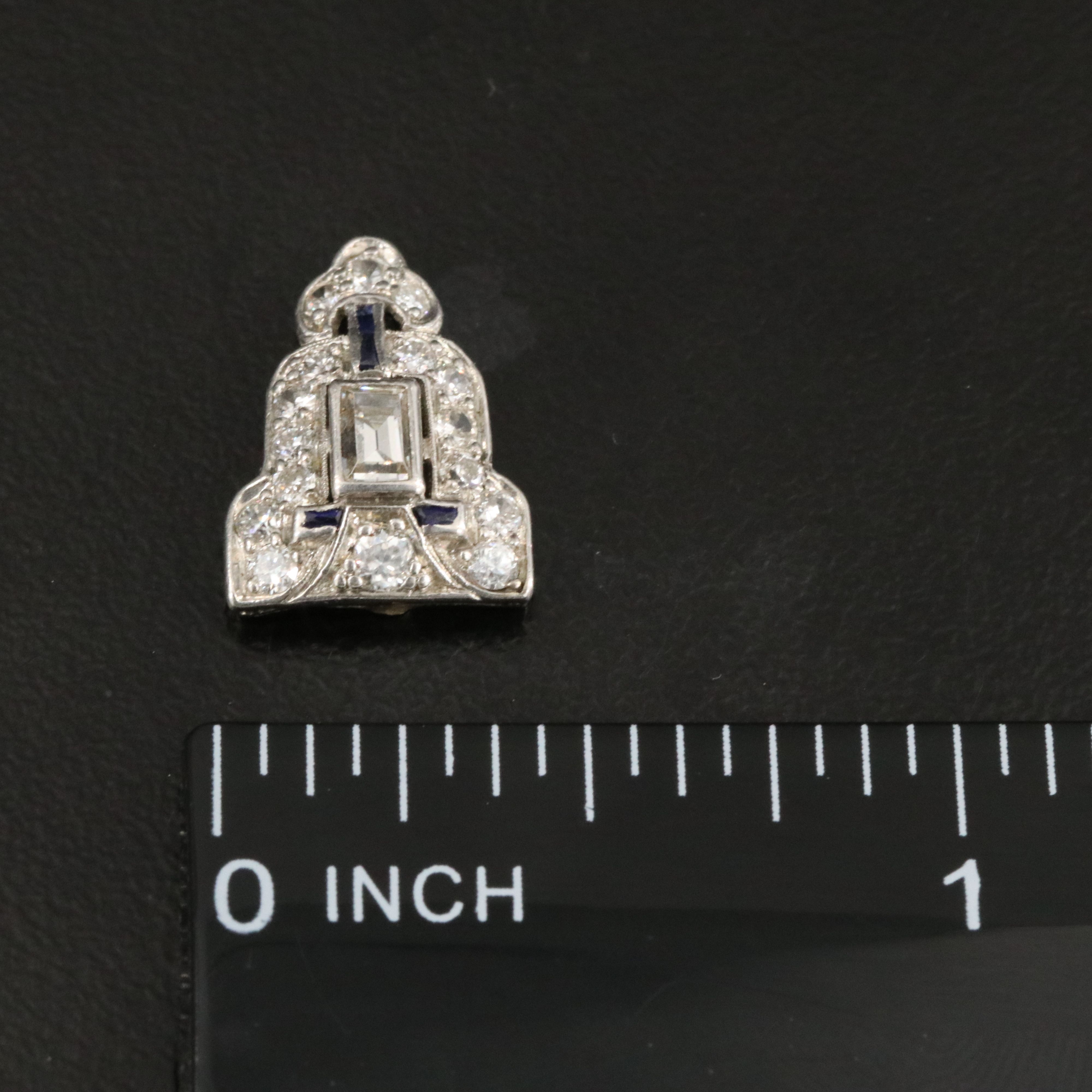 Art Deco Platinum 0.48 CTW Diamond Component