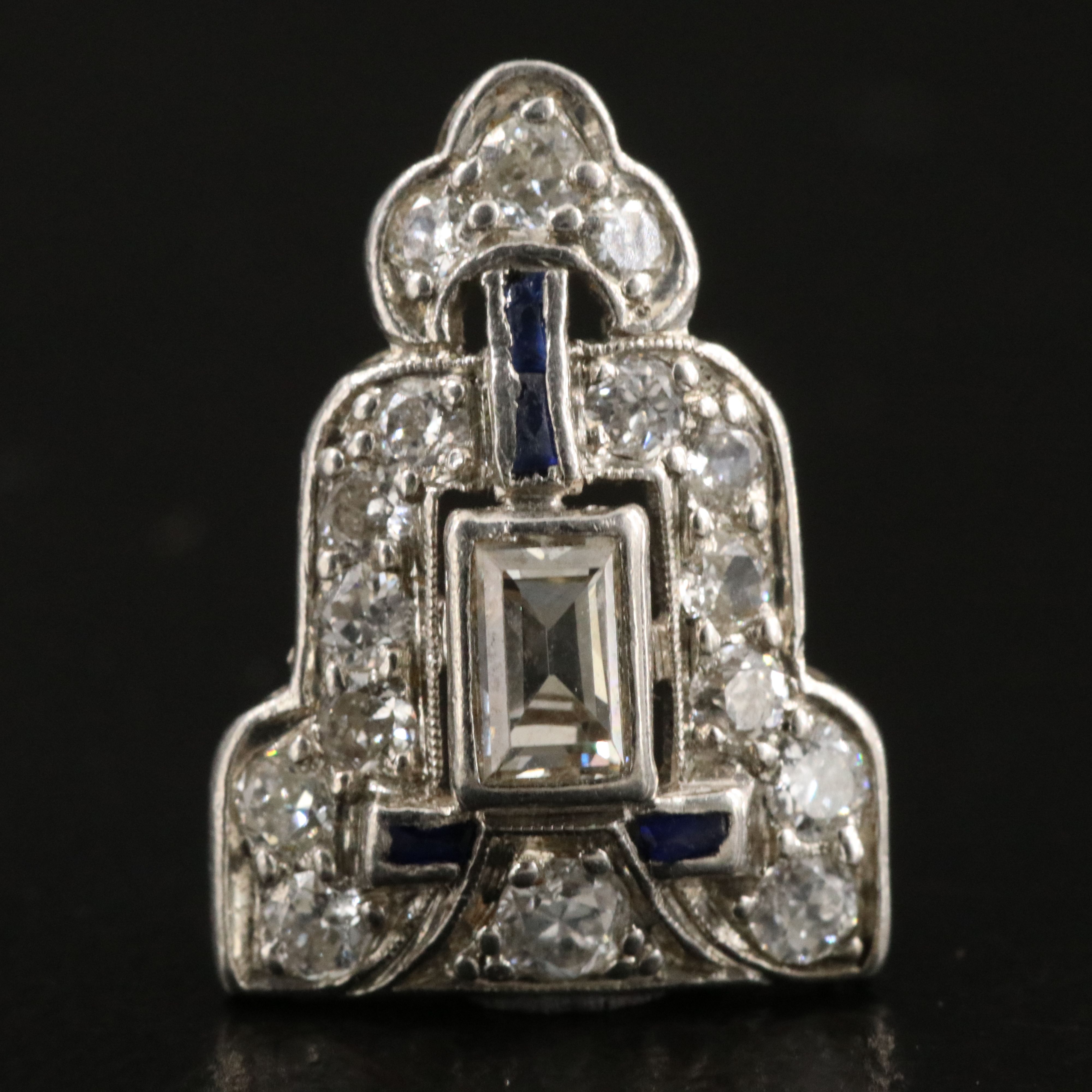 Art Deco Platinum 0.48 CTW Diamond Component