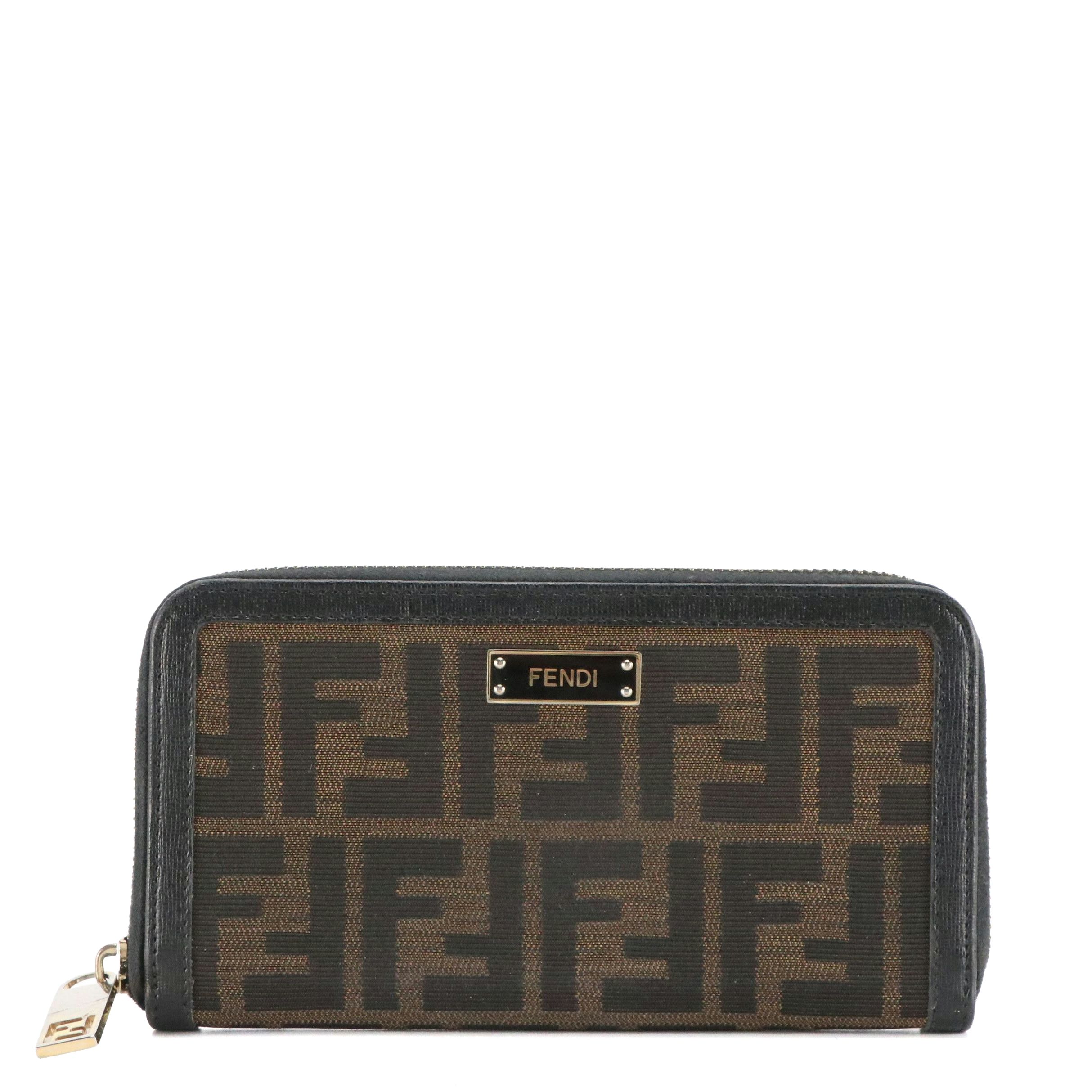 Fendi Zip Around Wallet 8M0024 in Zucca Jacquard Canvas
