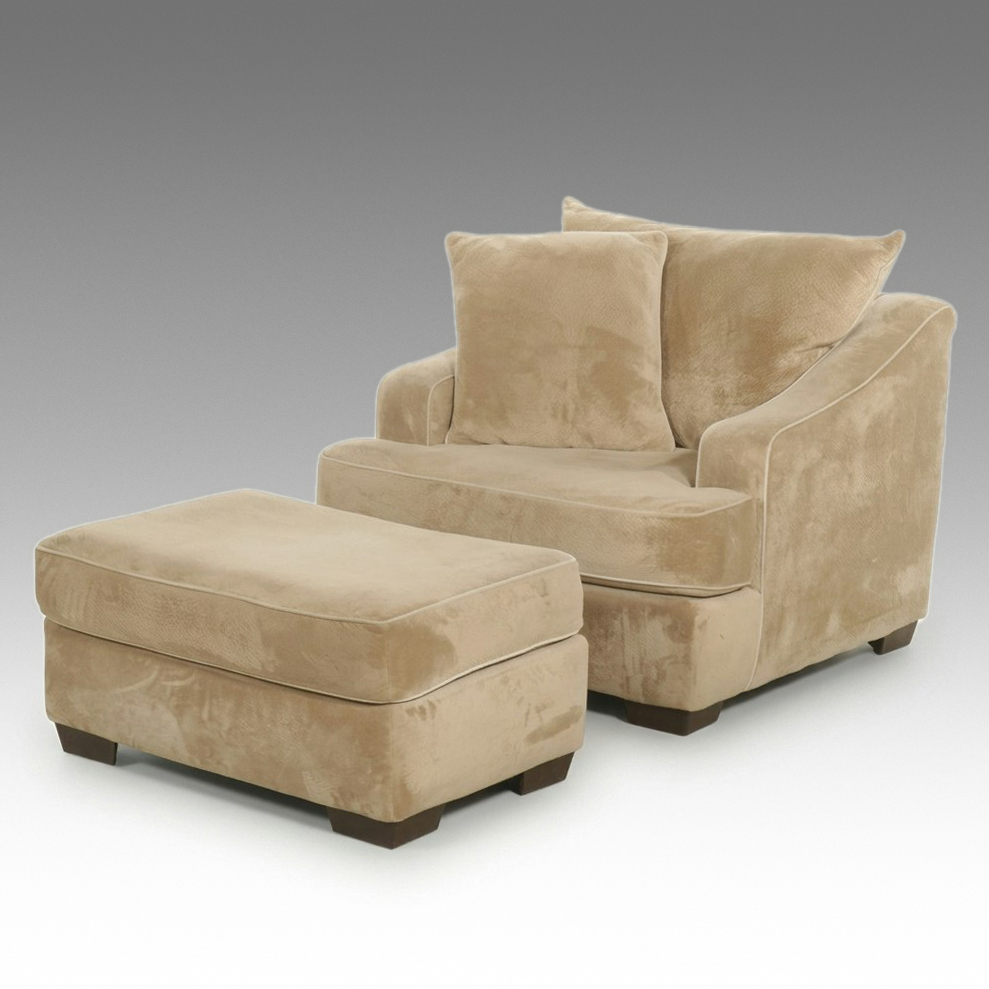 Corinthian for Front Room Furnishings Contemporary Upholstered Chair and Ottoman