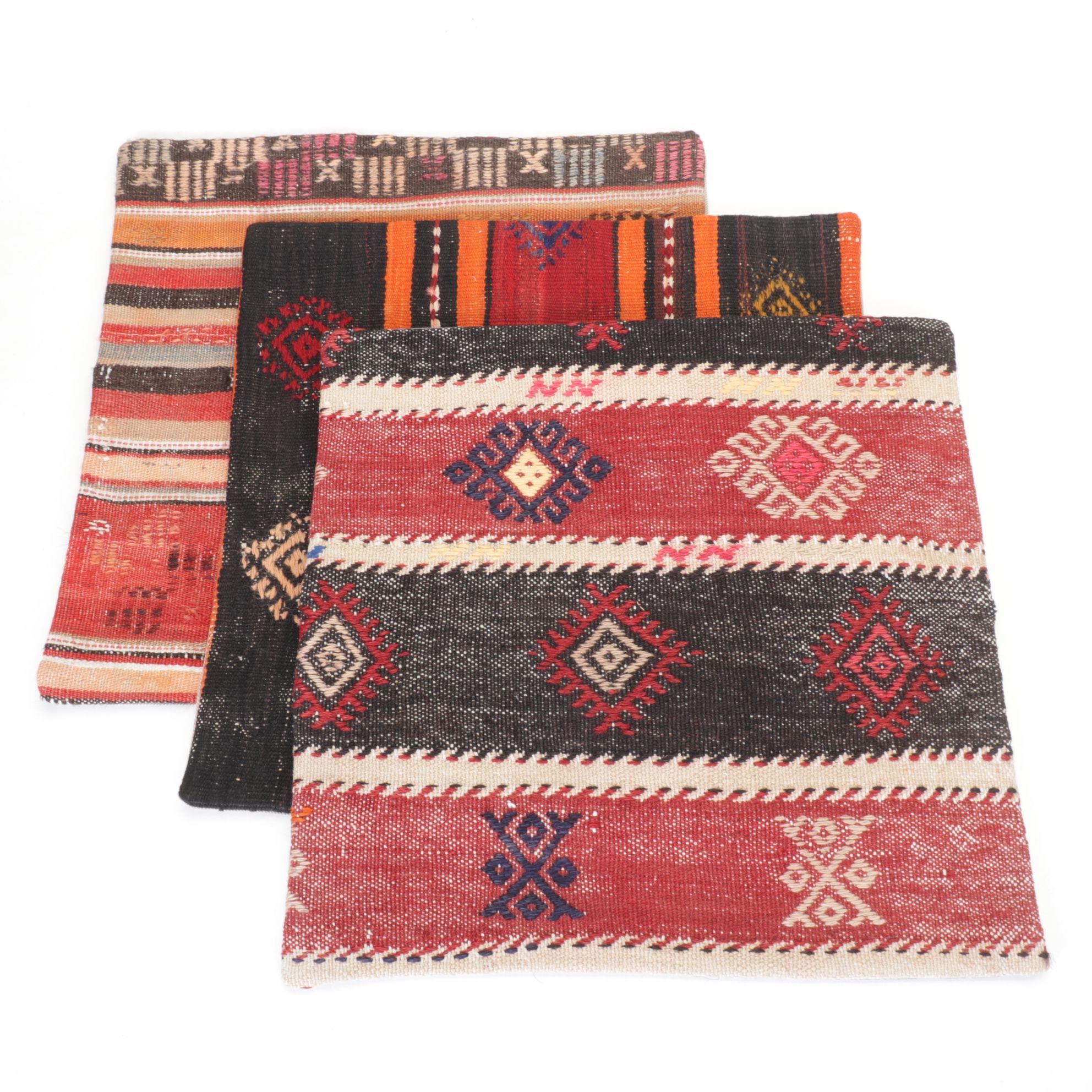 Turkish Handwoven Kilim Rug Remnant Pillow Covers