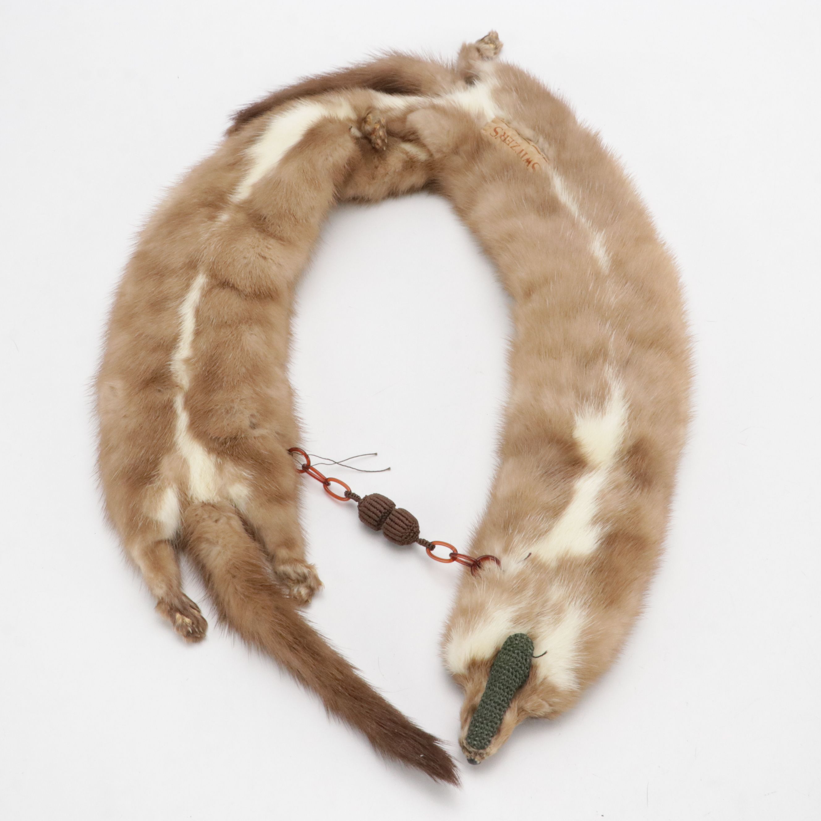 Stone Marten Fur Full Pelt Stole from Switzer's Furs, Mid-20th Century