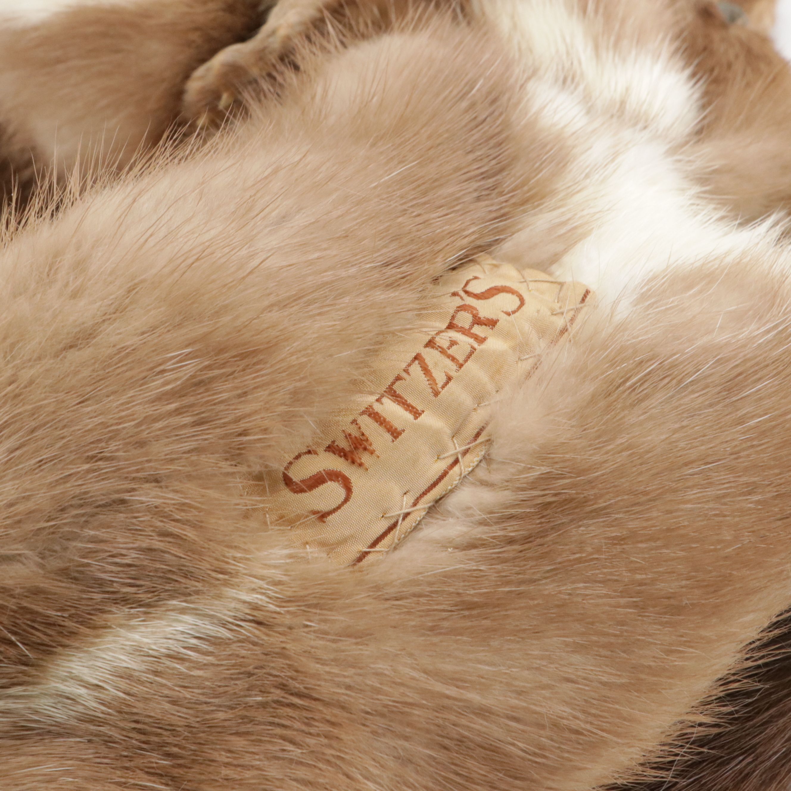 Stone Marten Fur Full Pelt Stole from Switzer's Furs, Mid-20th Century