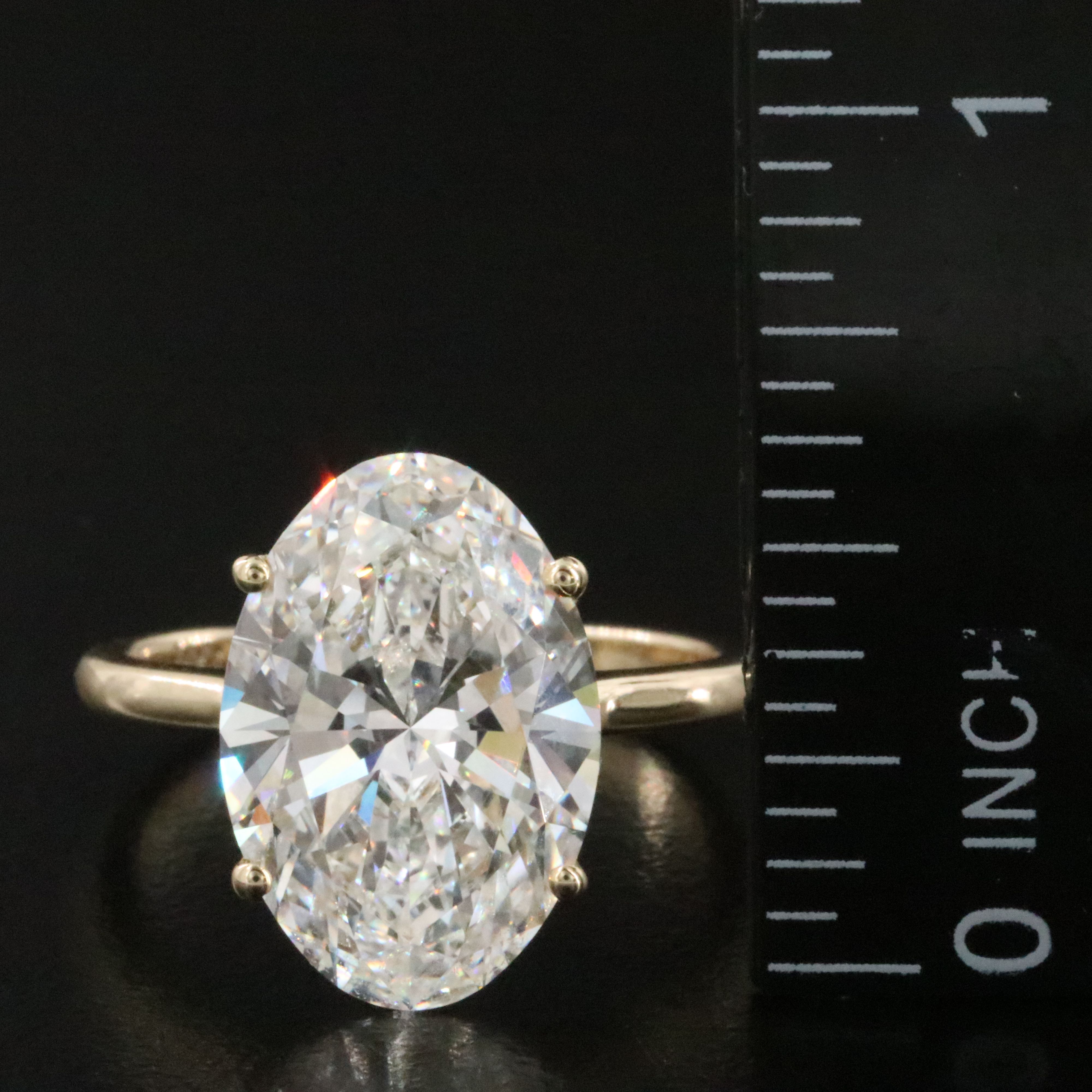 14K 7.02 CT Lab Grown Diamond Solitaire Ring with IGI Report