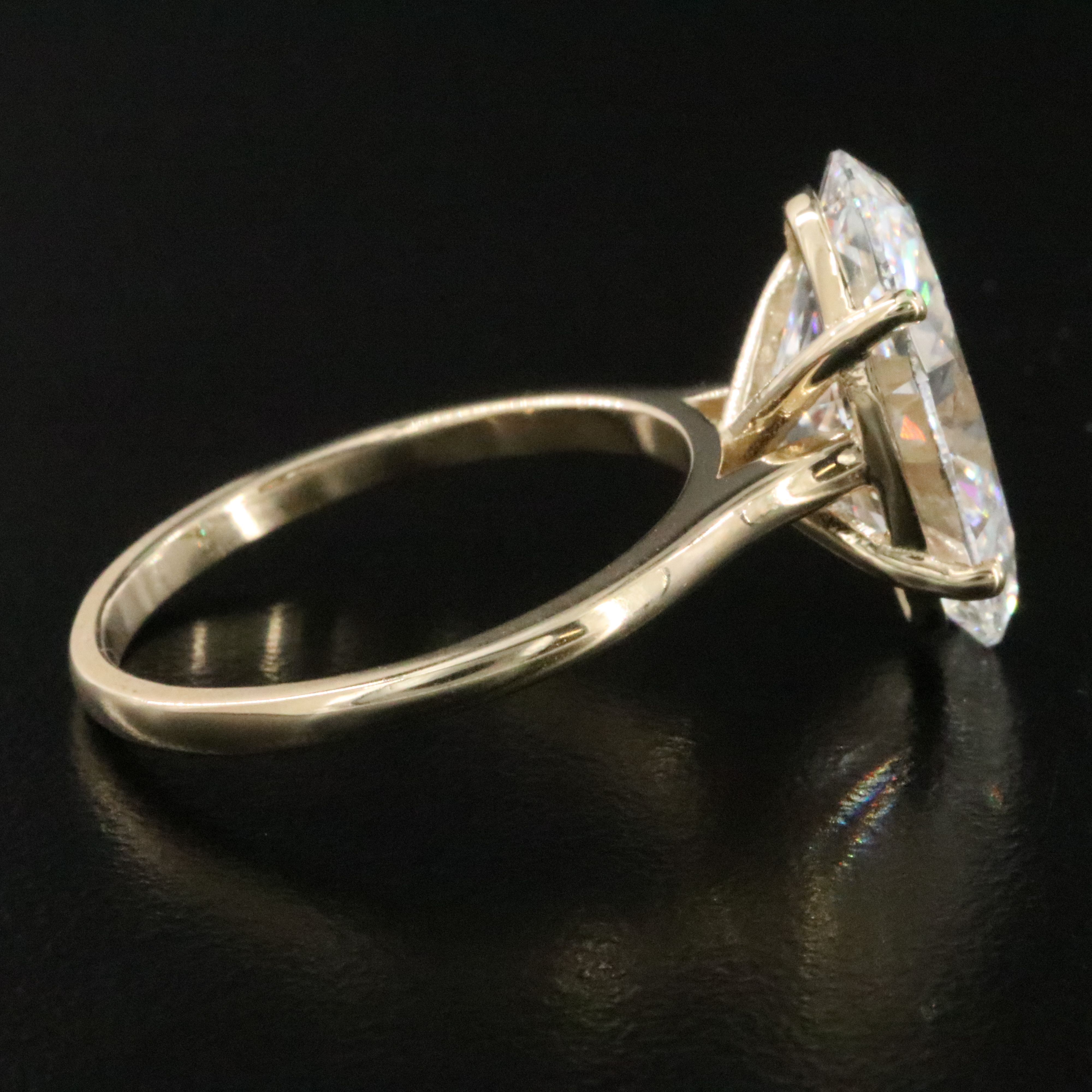 14K 7.02 CT Lab Grown Diamond Solitaire Ring with IGI Report