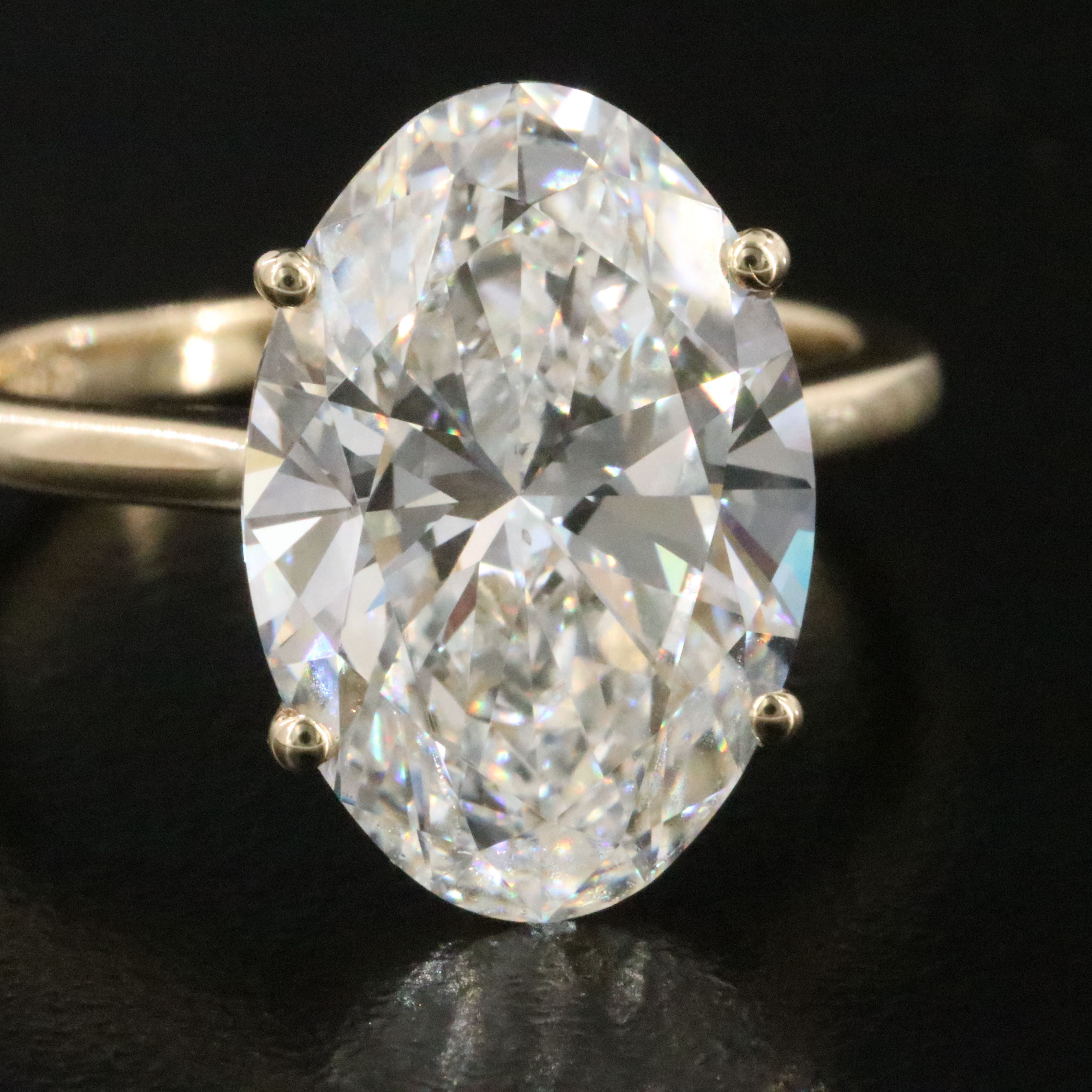 14K 7.02 CT Lab Grown Diamond Solitaire Ring with IGI Report