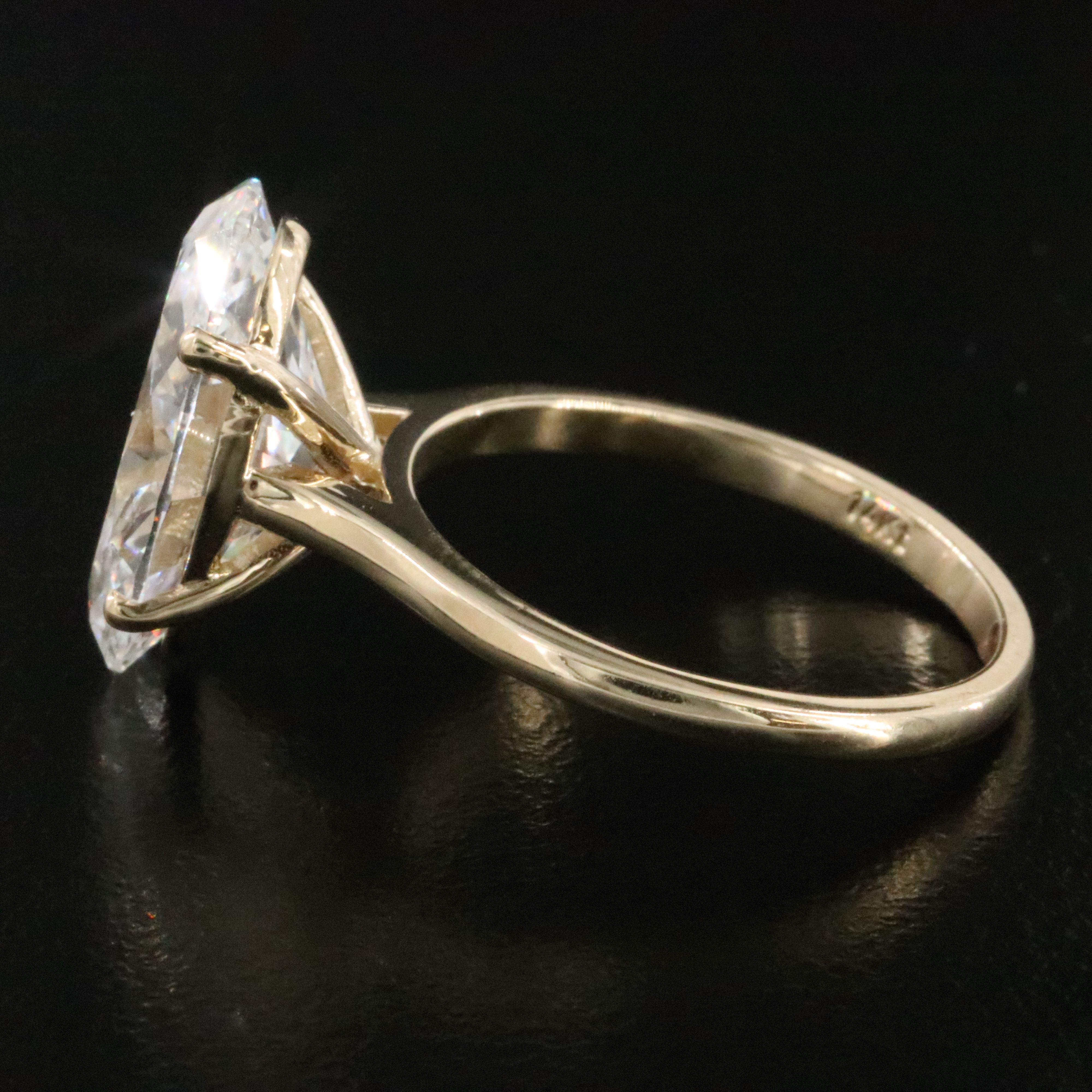 14K 7.02 CT Lab Grown Diamond Solitaire Ring with IGI Report