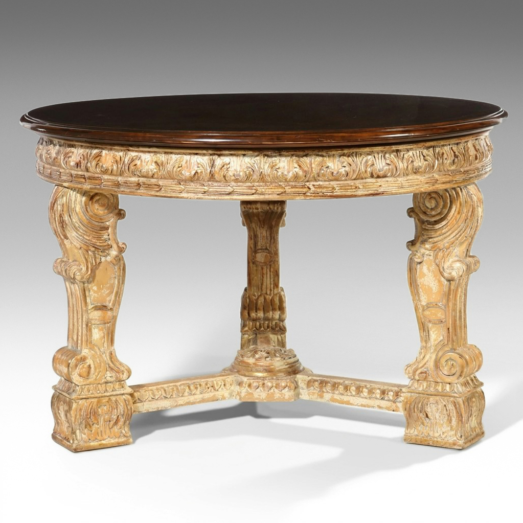 Continental Neoclassical Style Giltwood and Composition Center Table, 20th C.