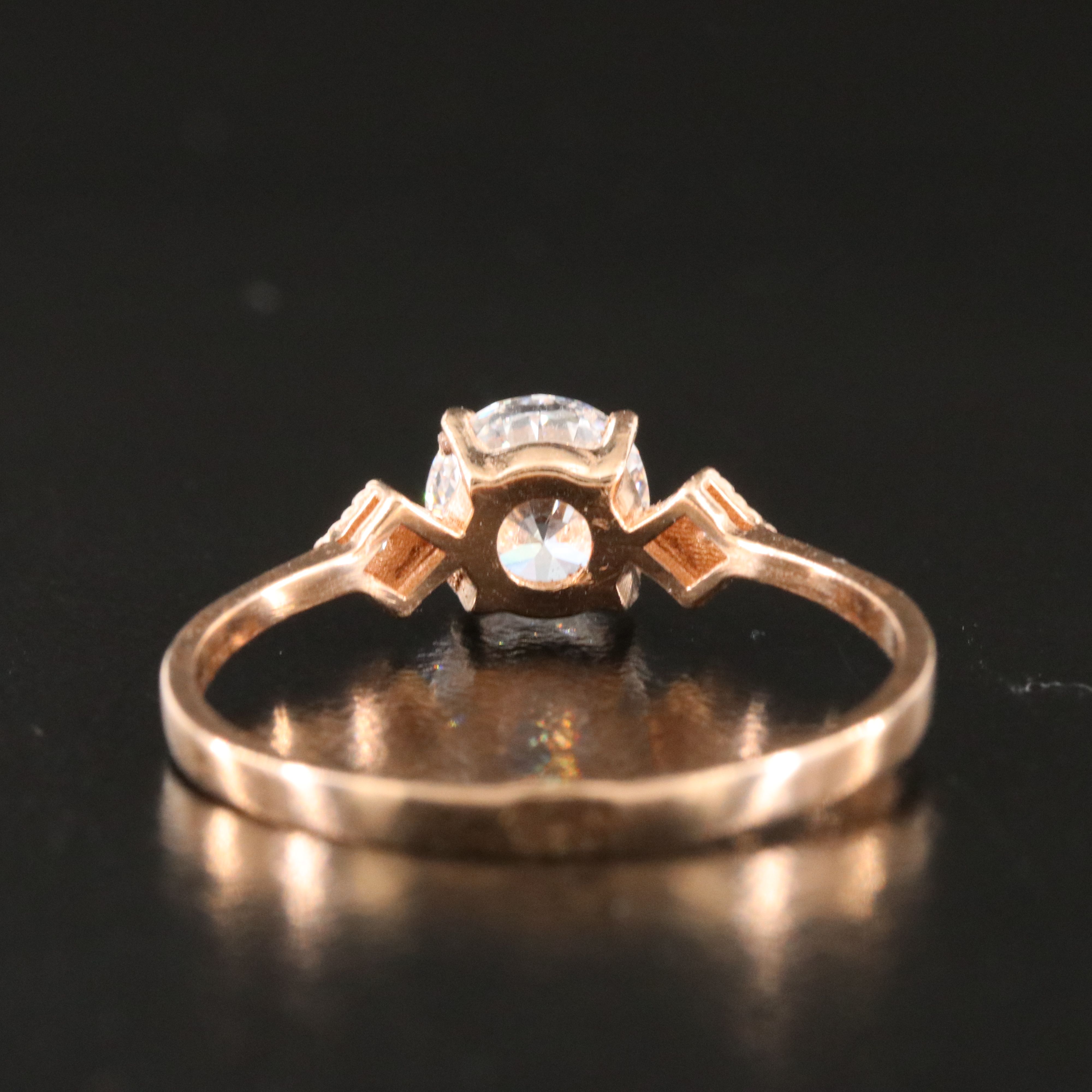 14K Rose Gold 0.90 CTW Diamond Ring with Lab Grown Center