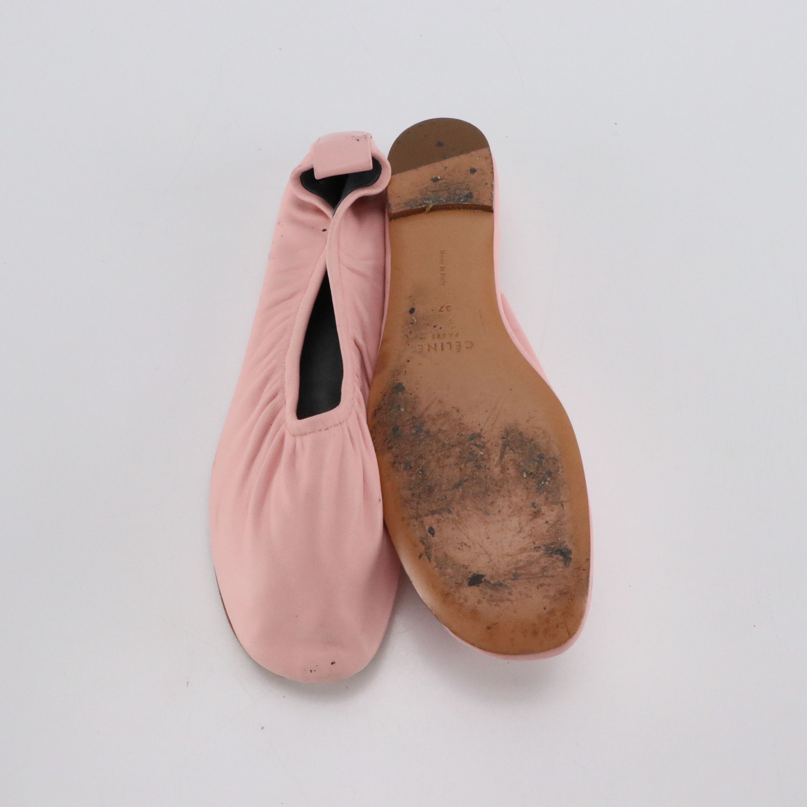 Céline Baby Pink Leather Ballet Flats