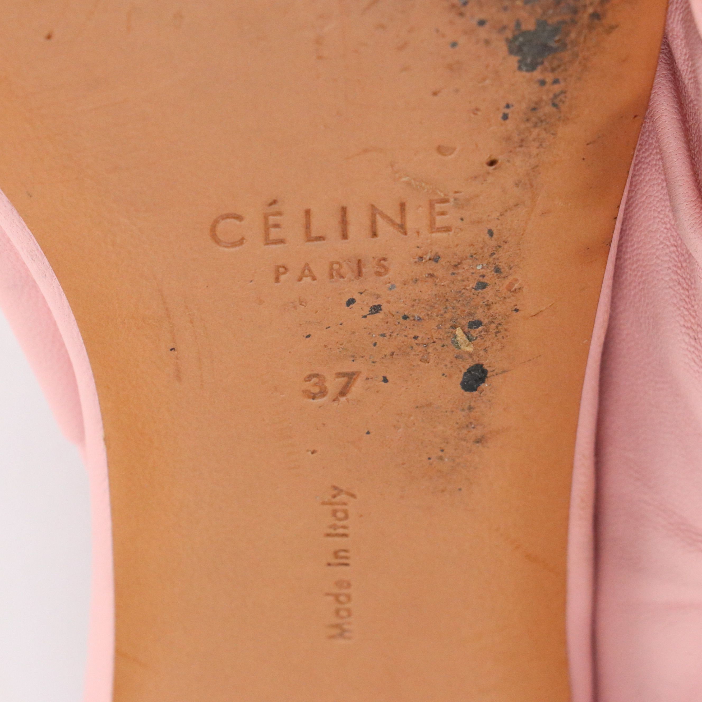 Céline Baby Pink Leather Ballet Flats