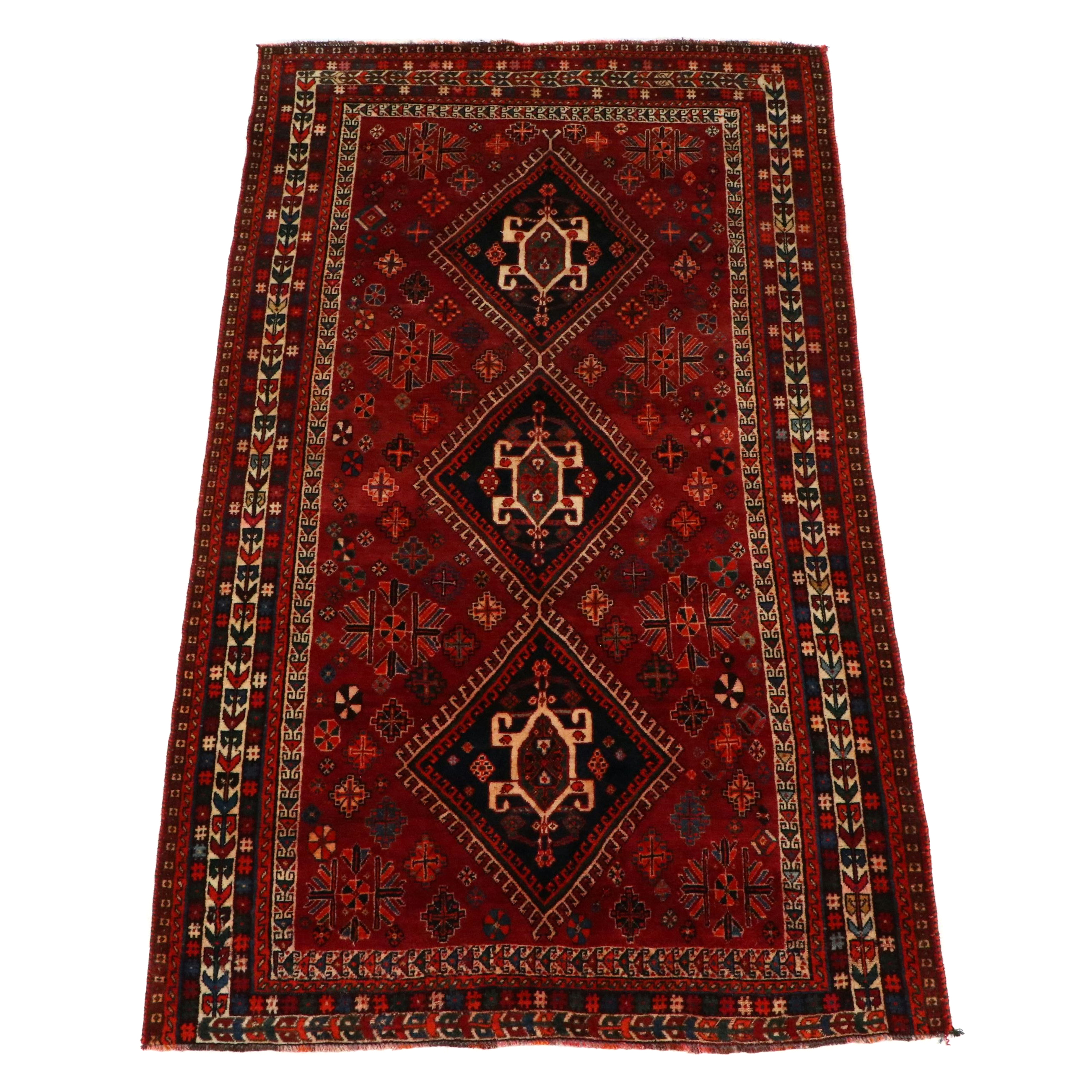 5'2 x 9'3 Hand-Knotted Persian Shiraz Area Rug