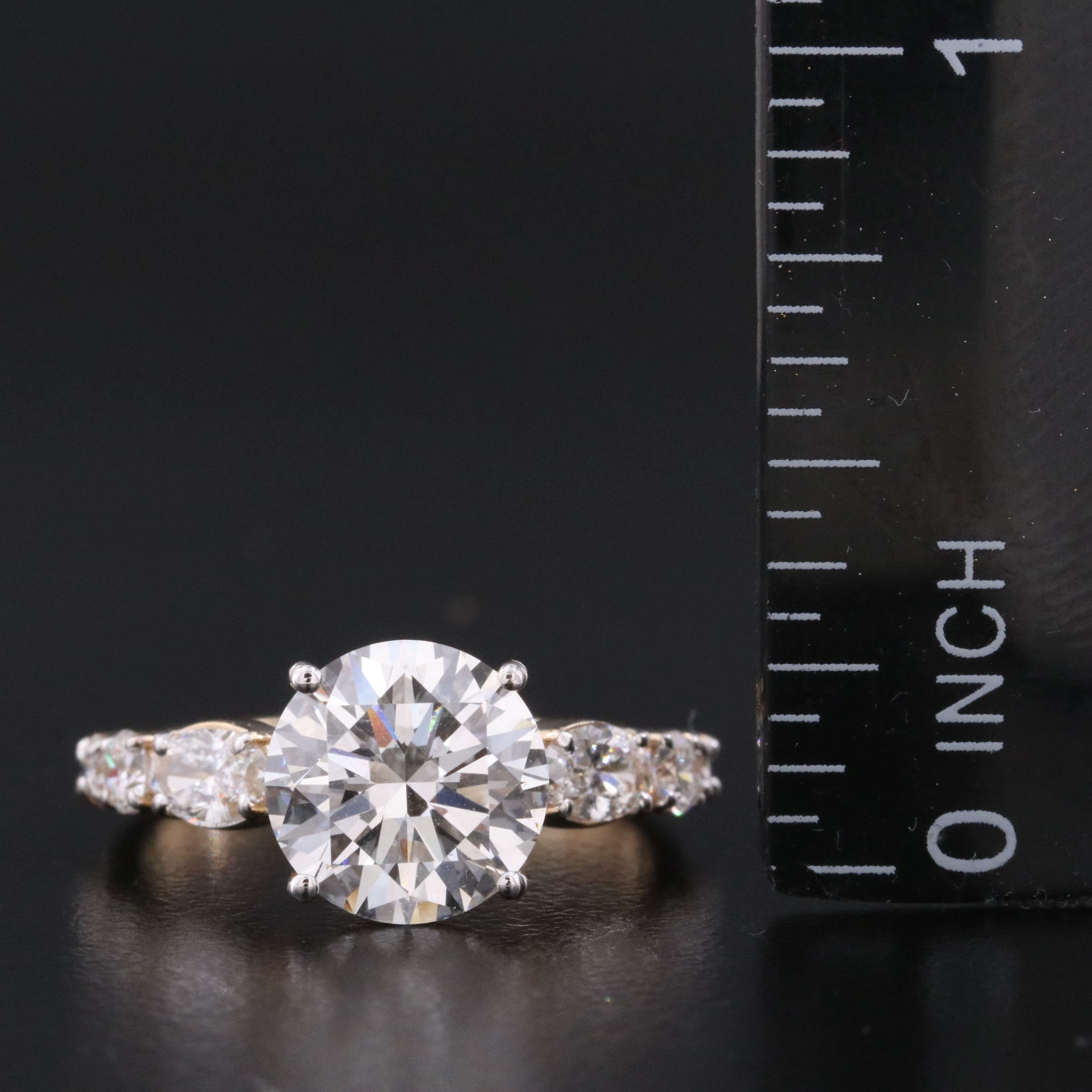 18K 3.12 CTW Lab Grown Diamond Ring with IGI Report