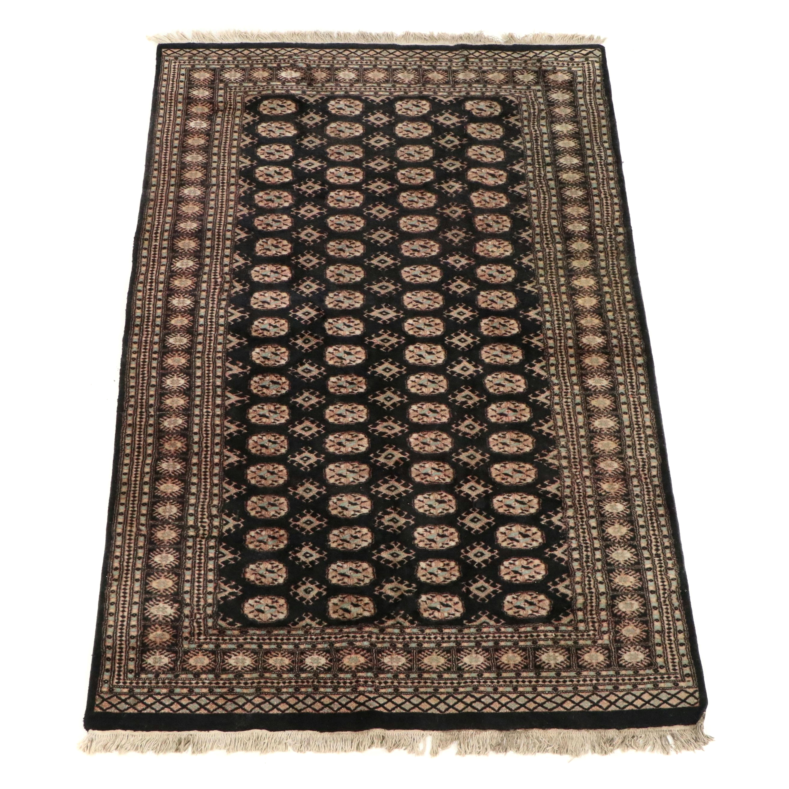 5'1 x 8'5 Hand-Knotted Pakistani Bokhara Area Rug