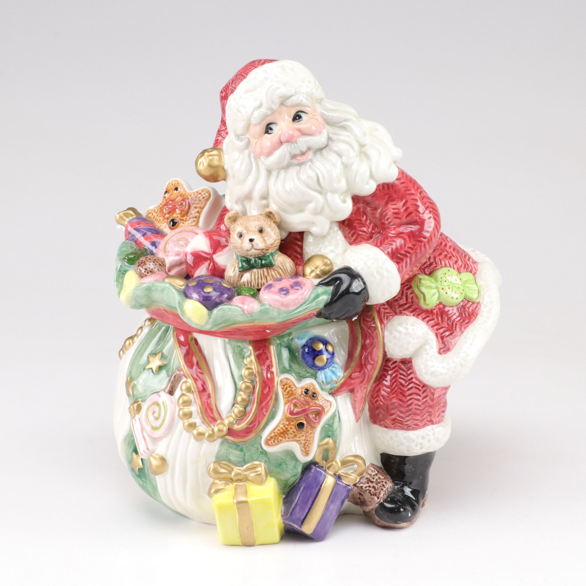 Fitz & Floyd Sugar Plum Santa Claus Cookie Jar, Sheffield Silver Plate & More