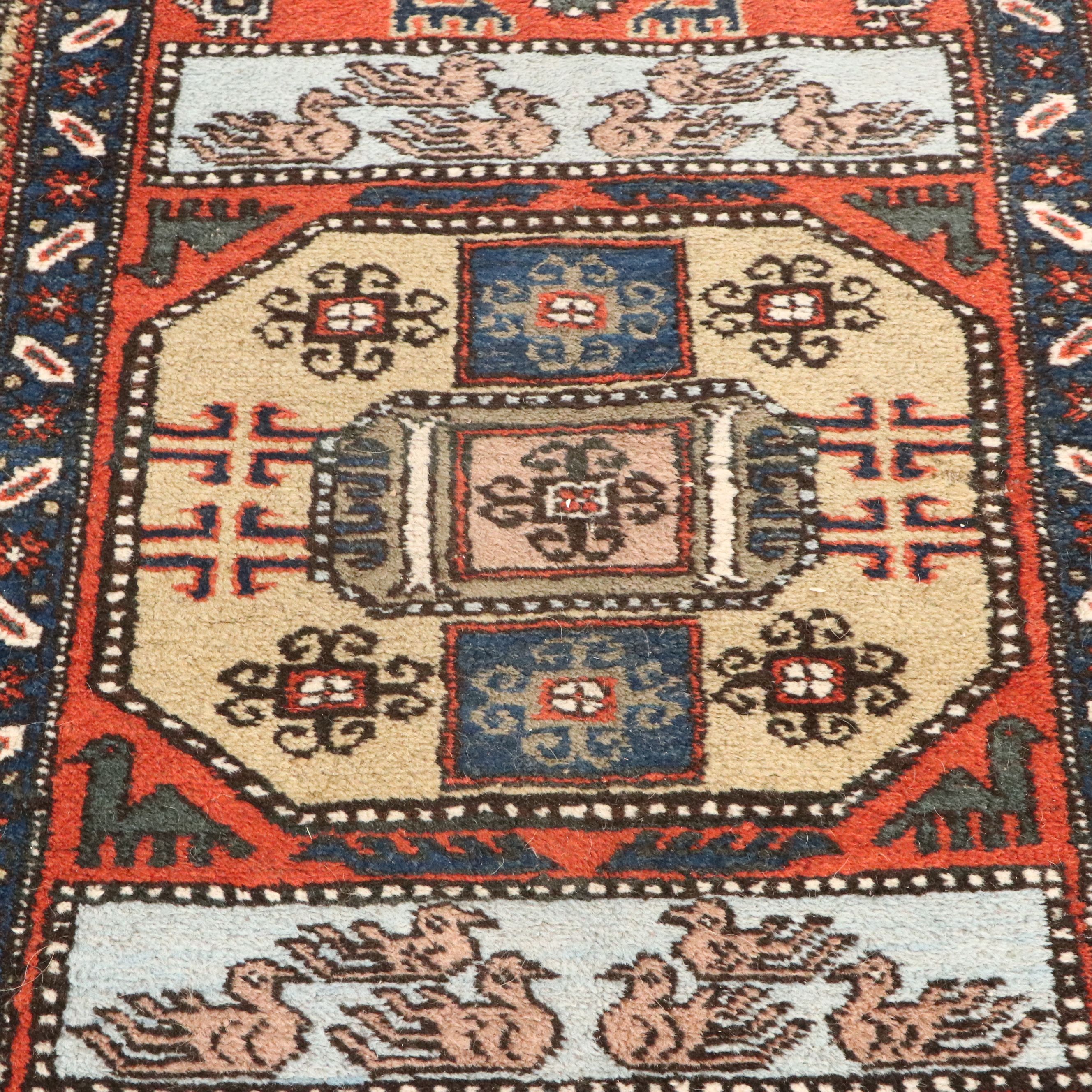 2'7 x 3'11 Hand-Knotted Caucasian Kazak Accent Rug
