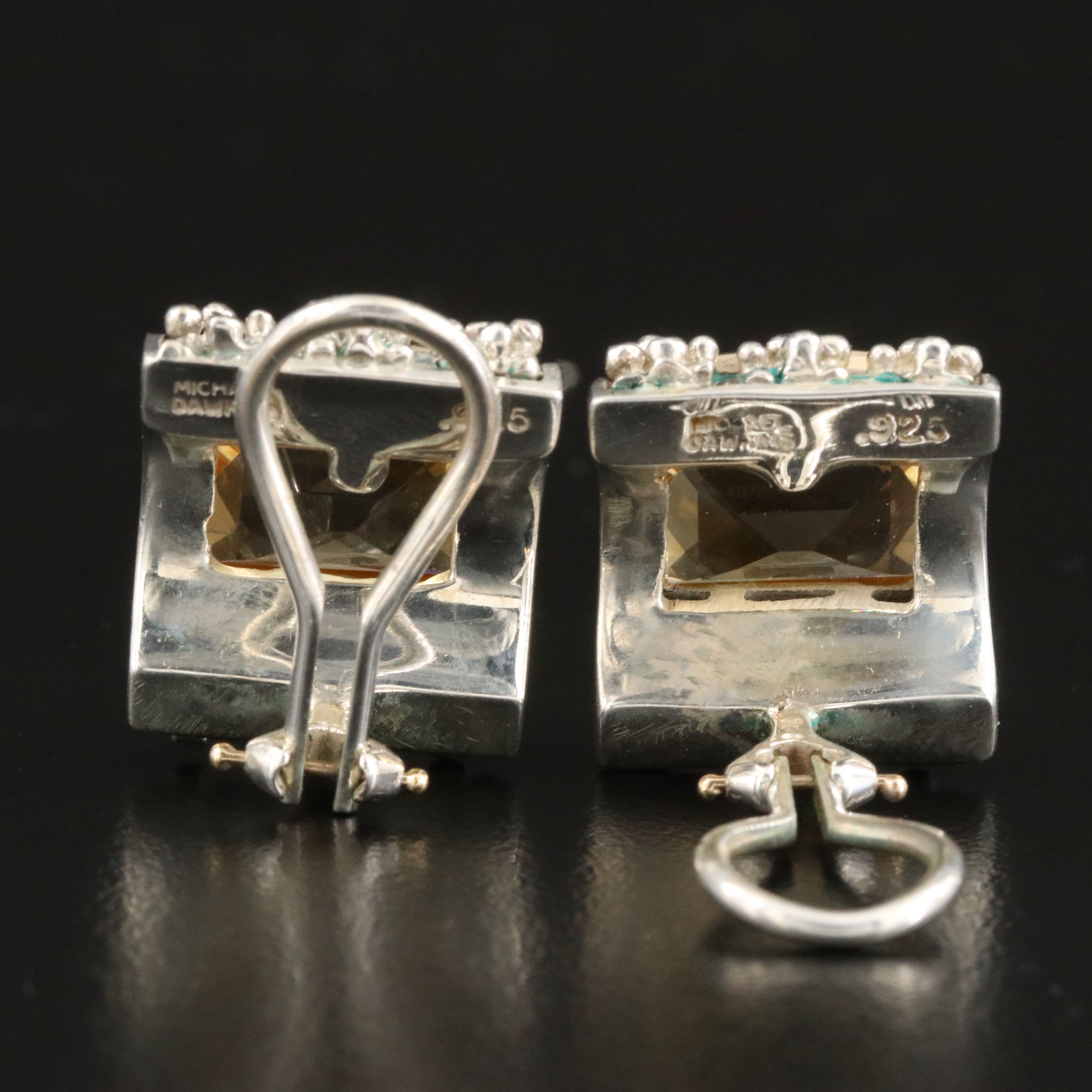 Michael Dawkins Sterling Citrine Clip Earrings