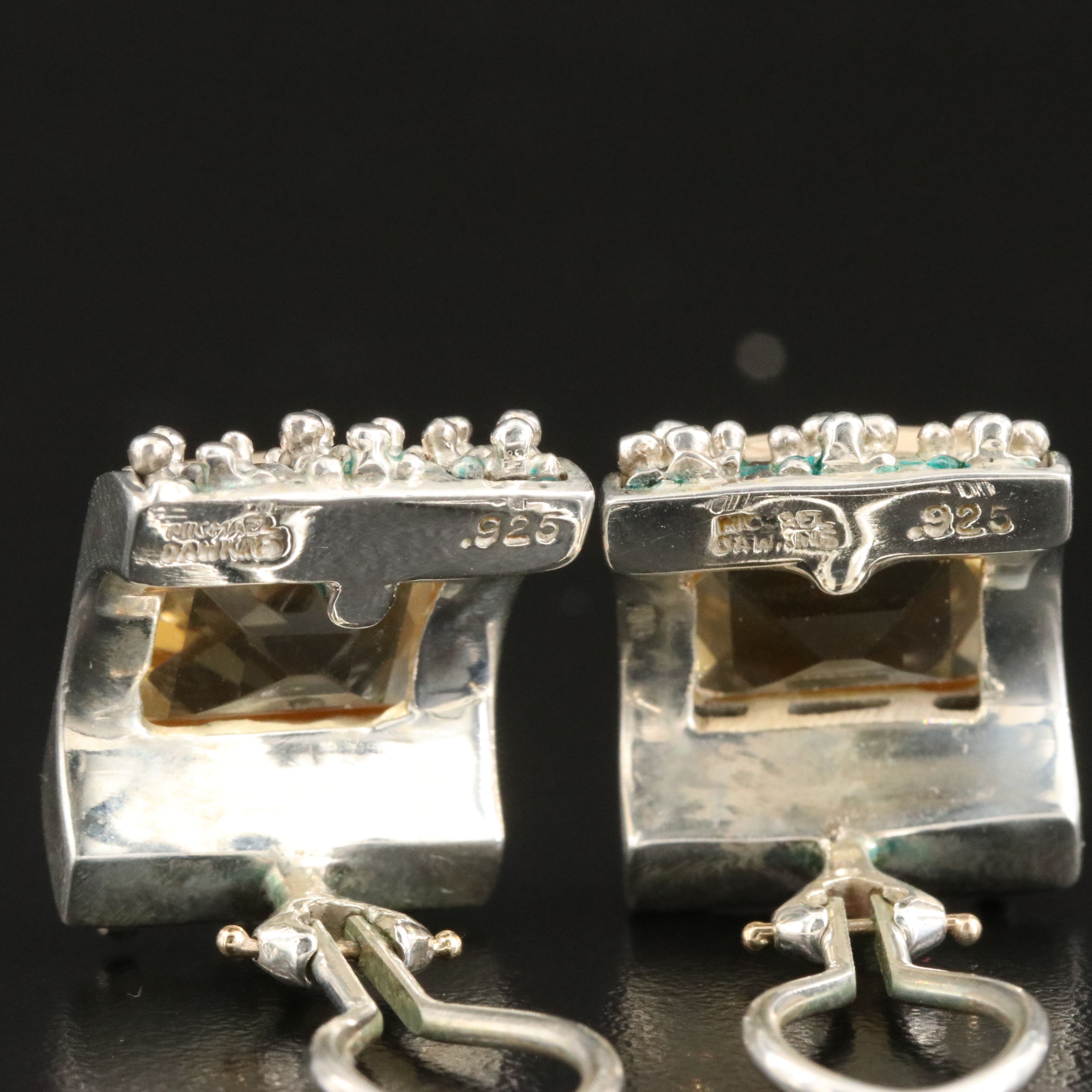 Michael Dawkins Sterling Citrine Clip Earrings