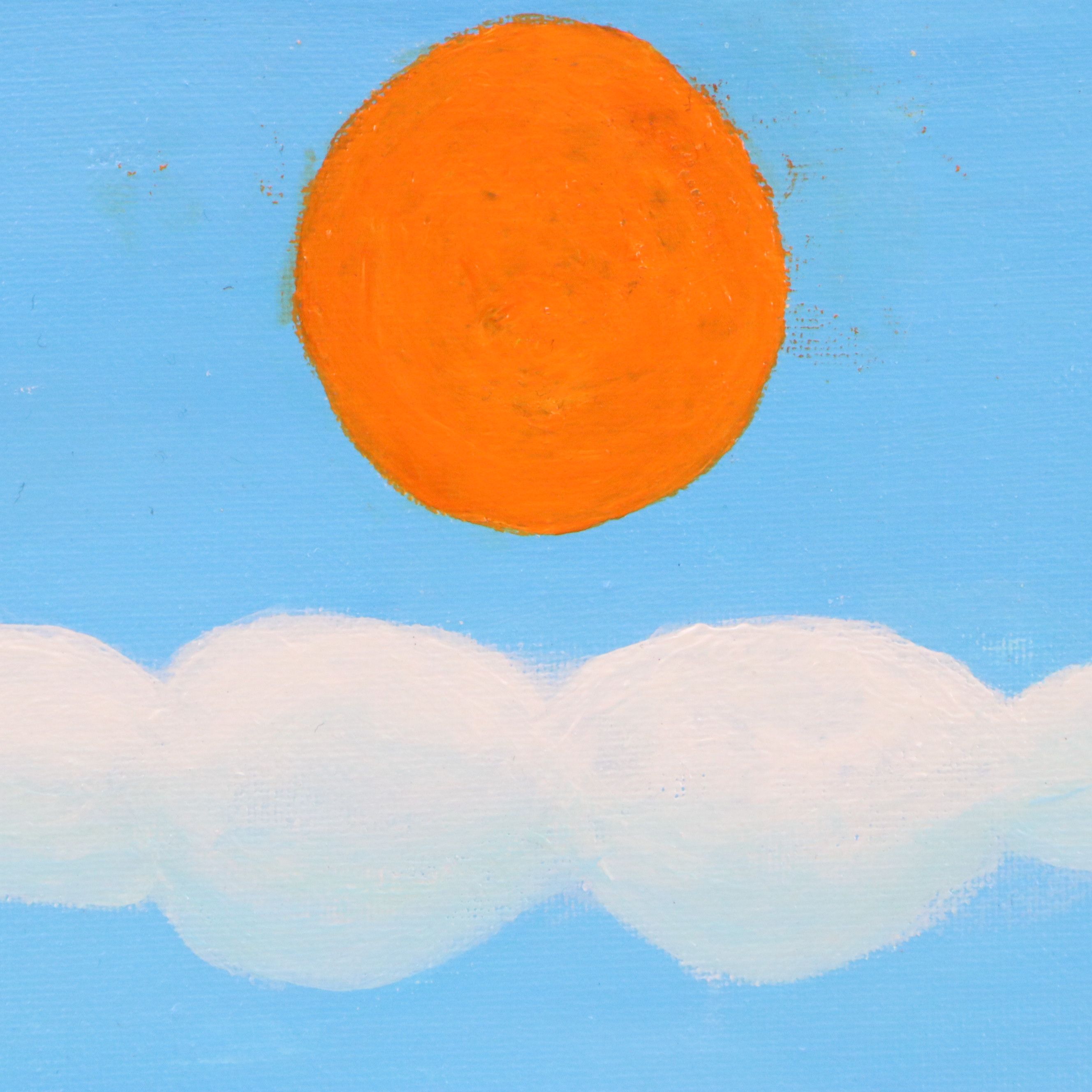 James Thomas Watkins Surrealist Style Landscape of Cat with Watermelon and More