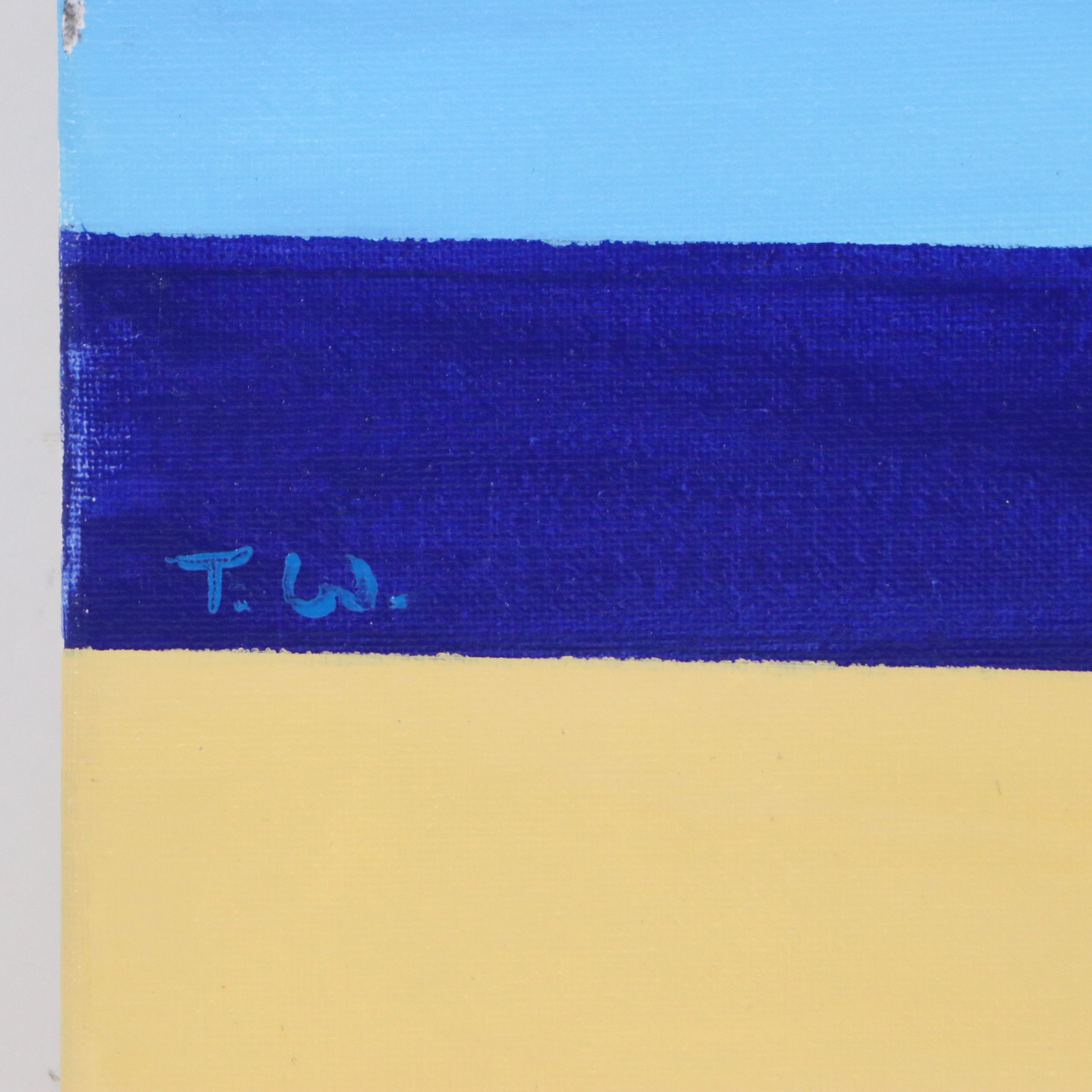 James Thomas Watkins Surrealist Style Landscape of Cat with Watermelon and More