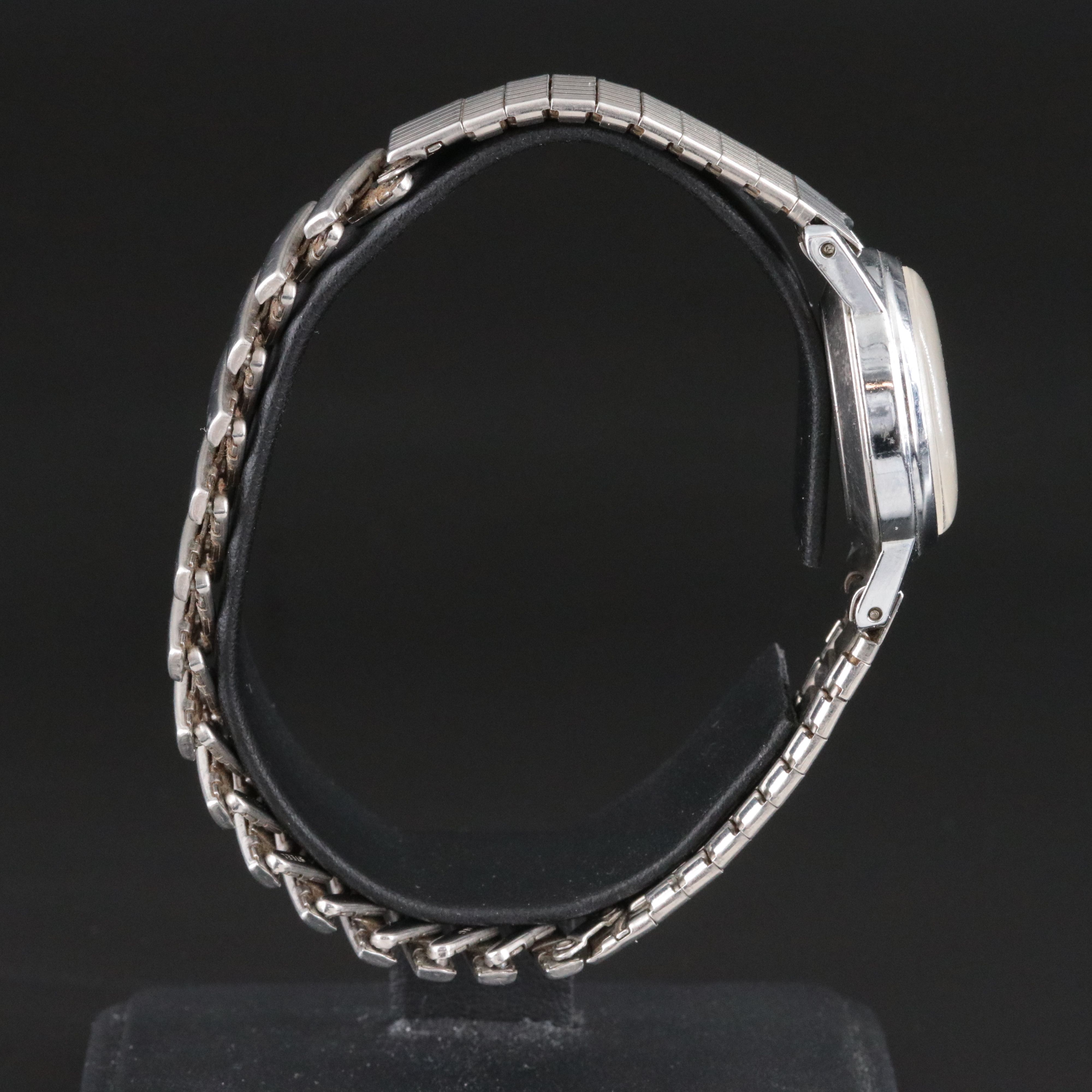 Vintage Ingersoll Silver Tone Mickey Mouse Stem Wind Watch