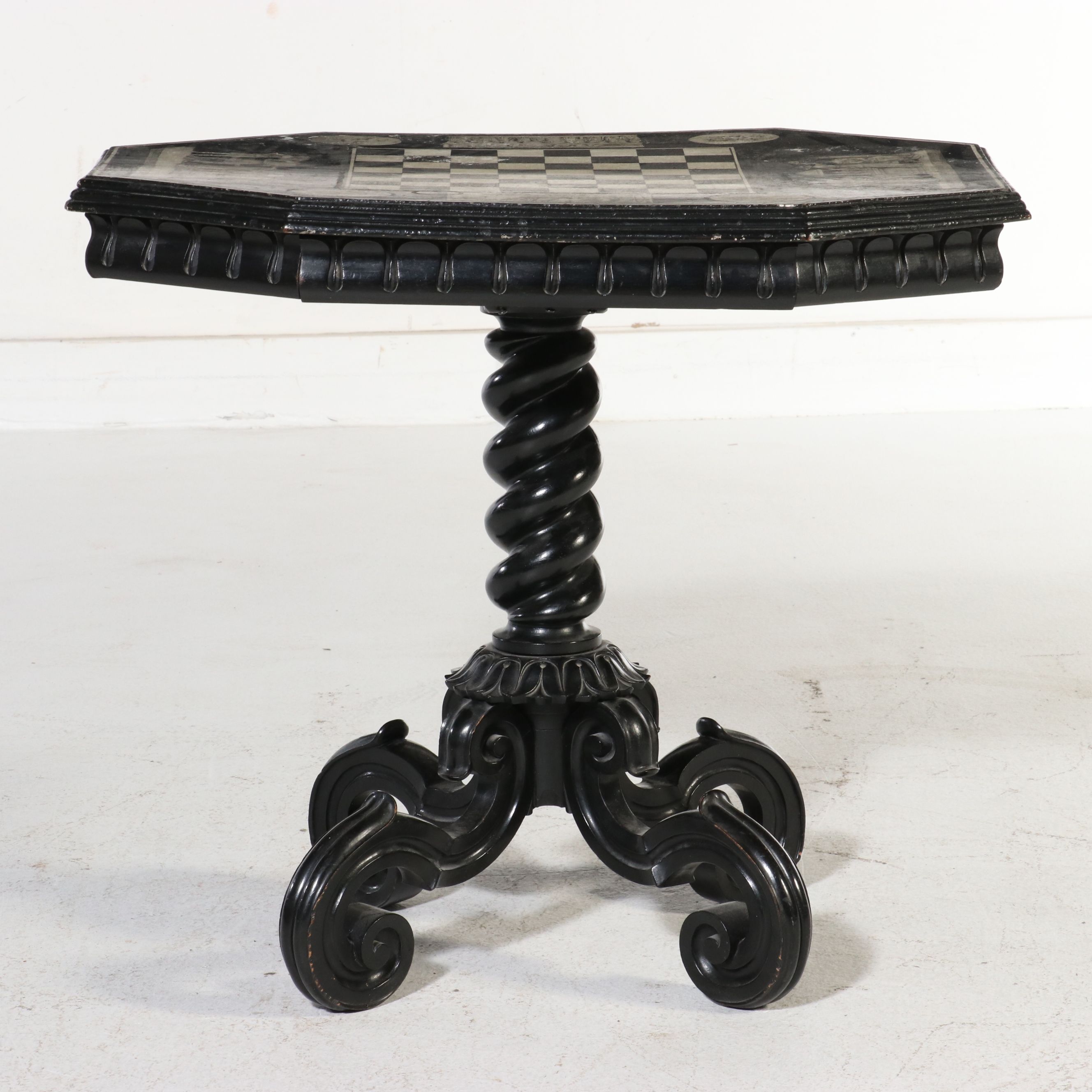 Neo-Grec Style Ebonized Games Table, Late 19th Century