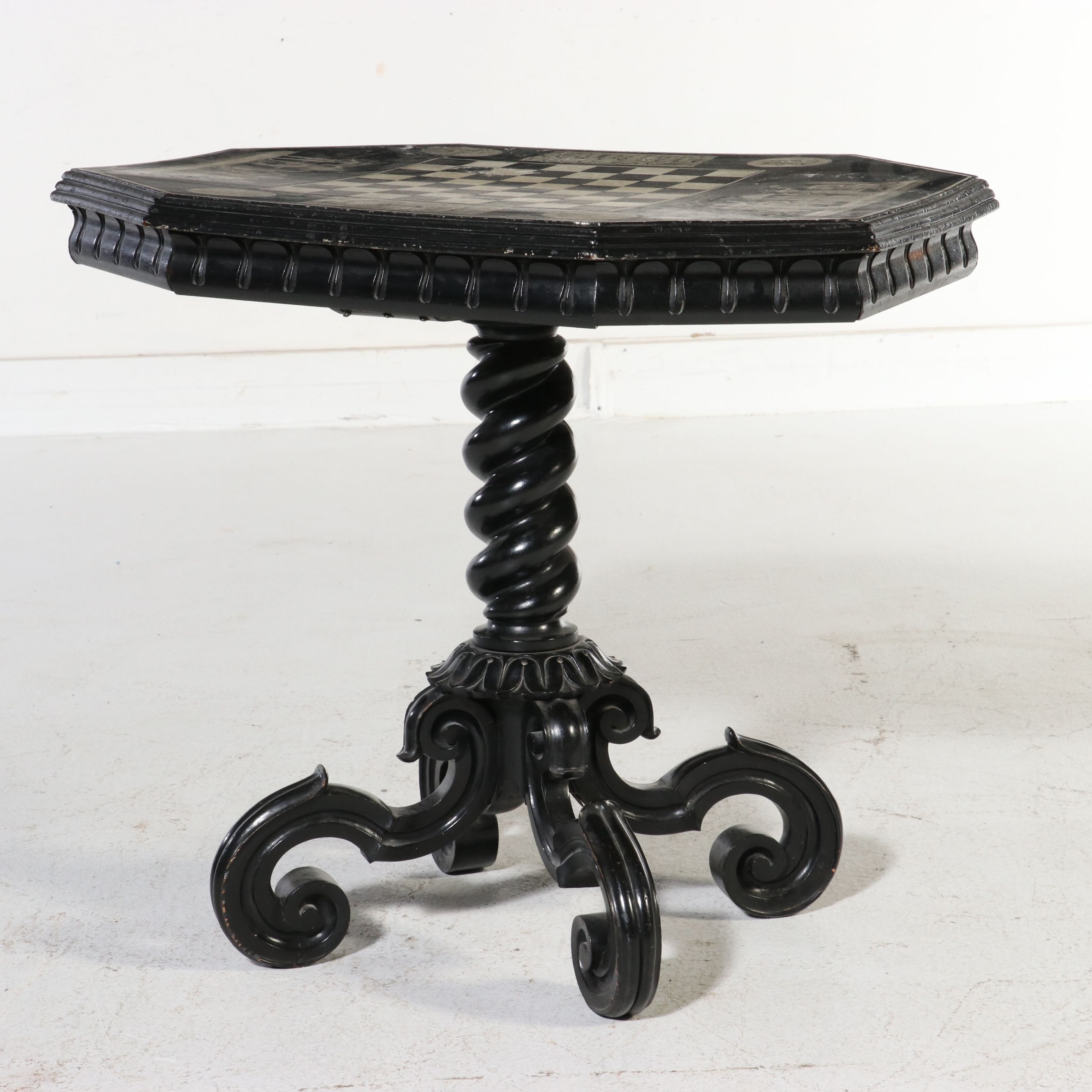 Neo-Grec Style Ebonized Games Table, Late 19th Century