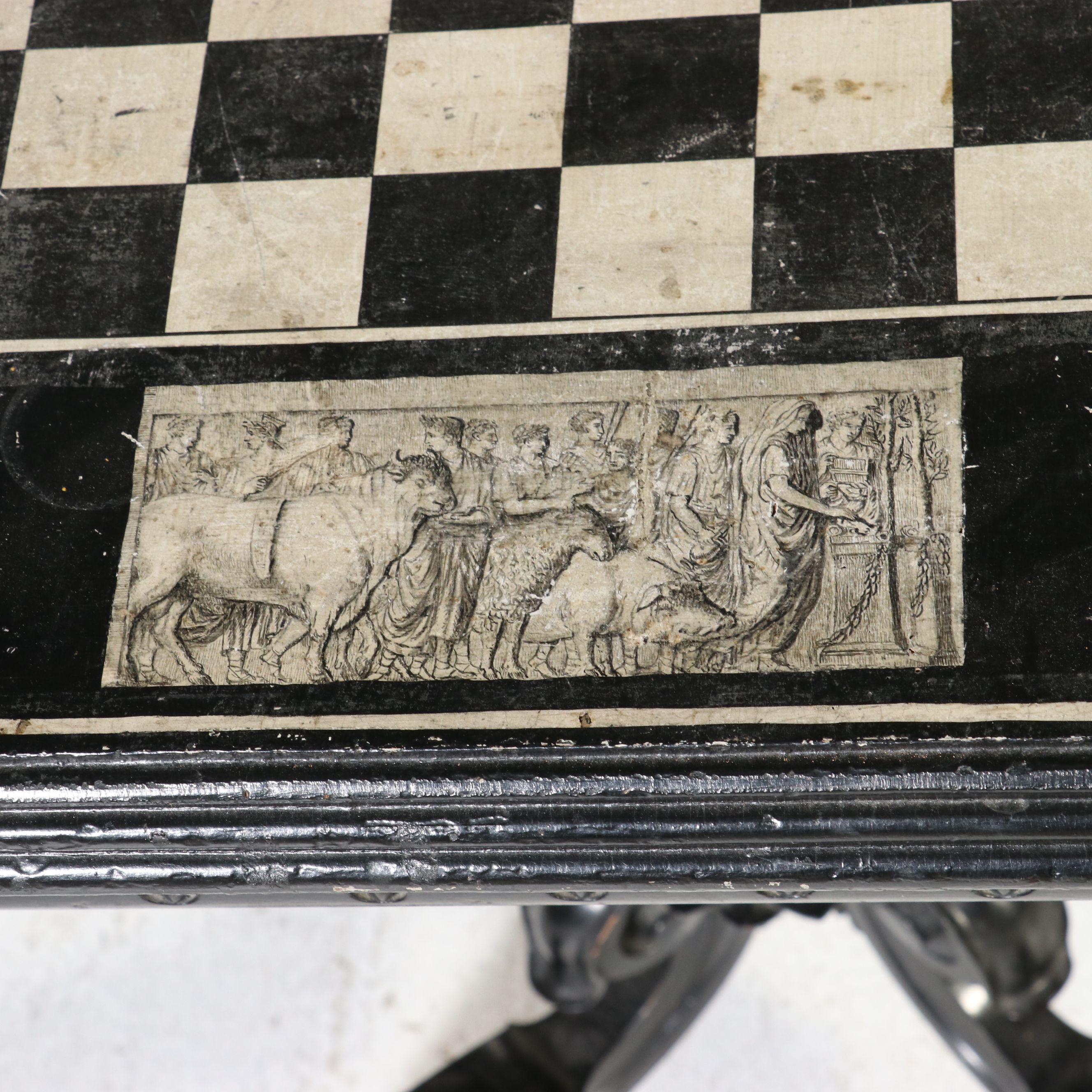 Neo-Grec Style Ebonized Games Table, Late 19th Century