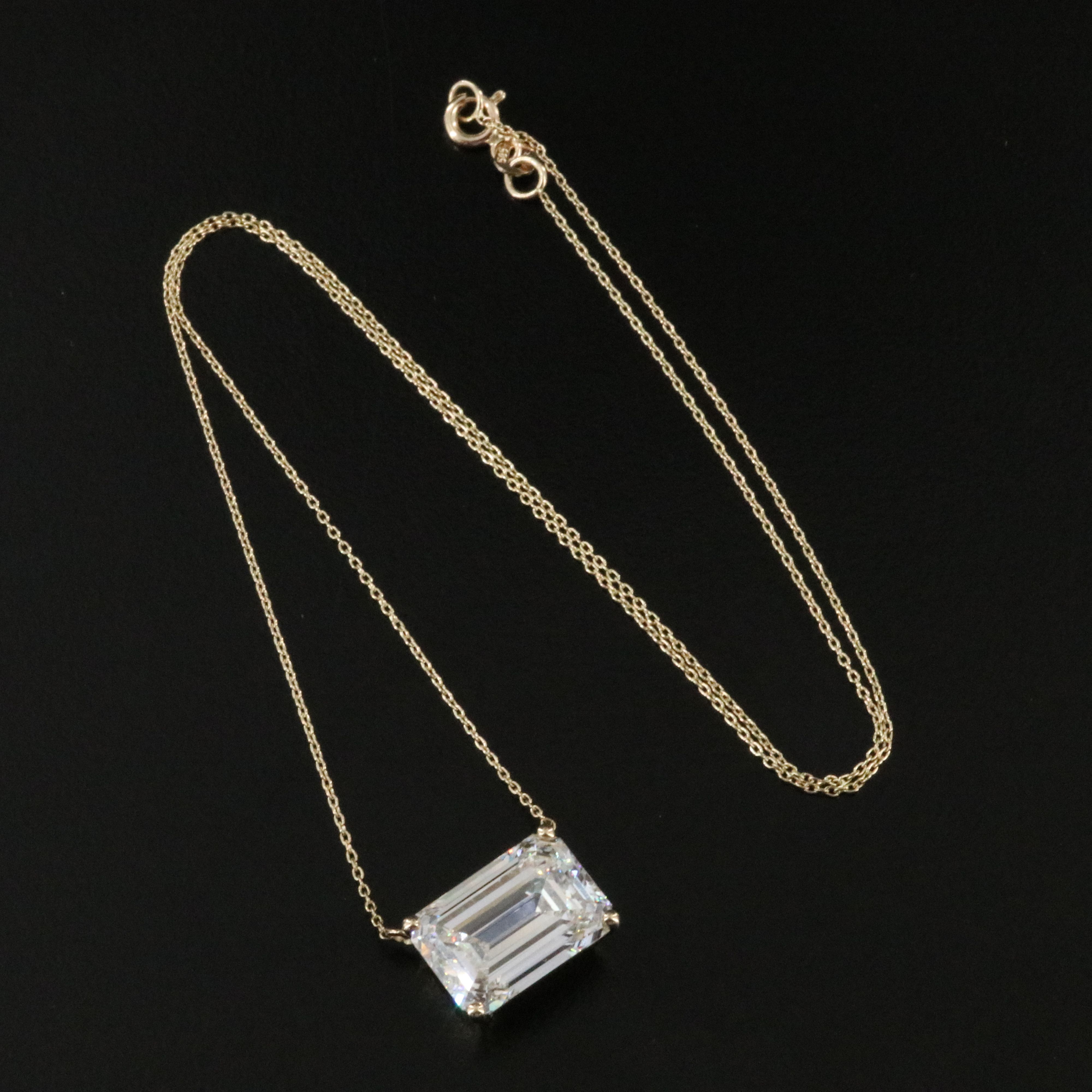 14K 10.23 CT Lab Grown Diamond Solitaire Necklace with IGI Report